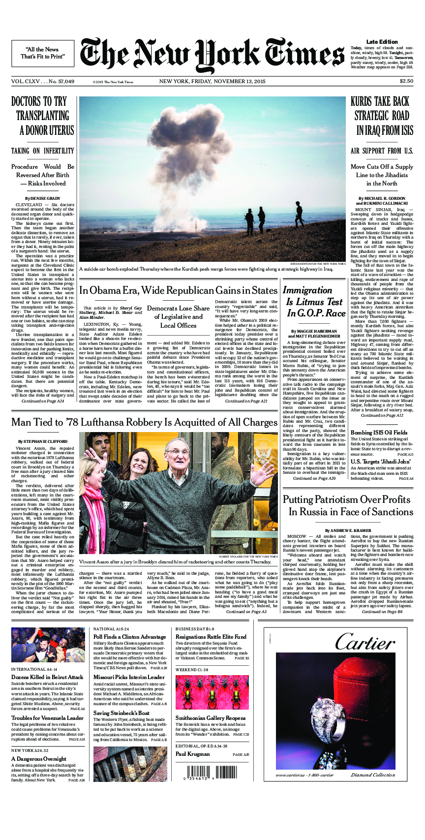 Prima-pagina-New-York-Times-del-2015-11-13