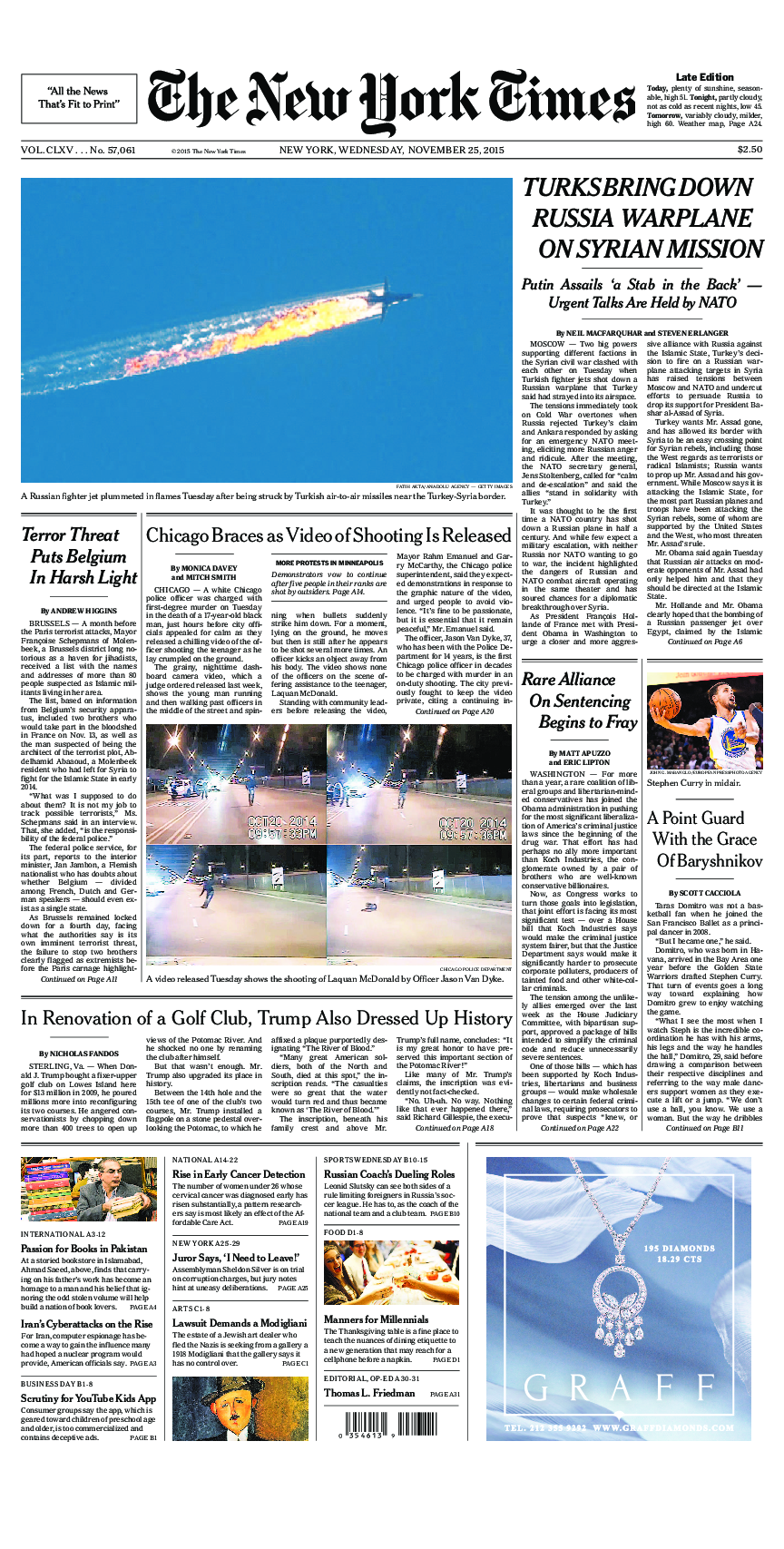 Prima-pagina-New-York-Times-del-2015-11-25