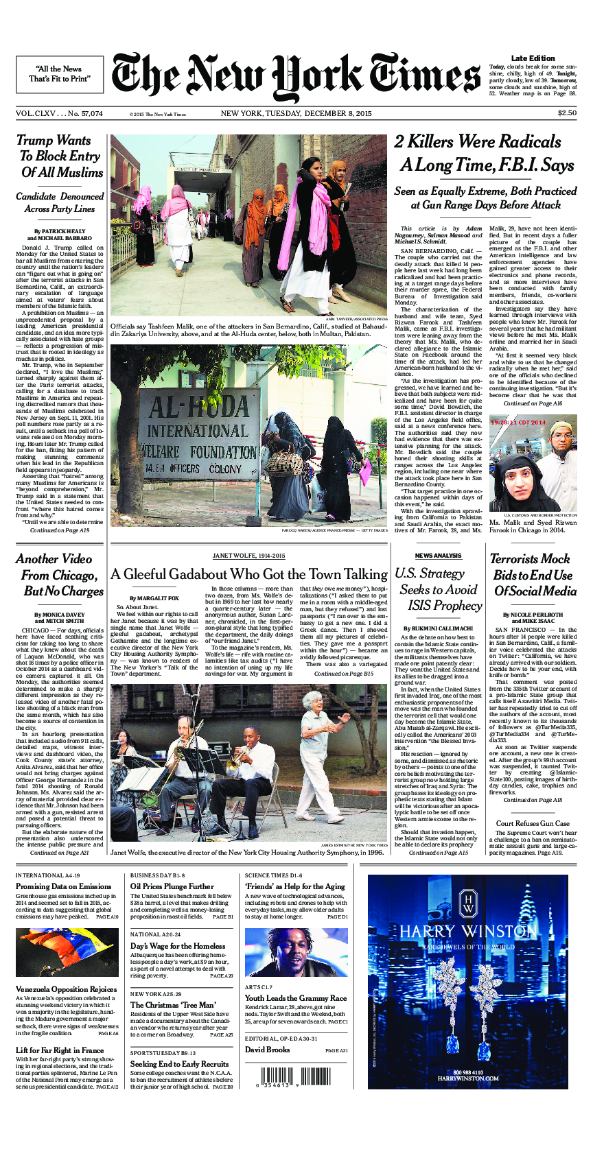 Prima-pagina-New-York-Times-del-2015-12-08