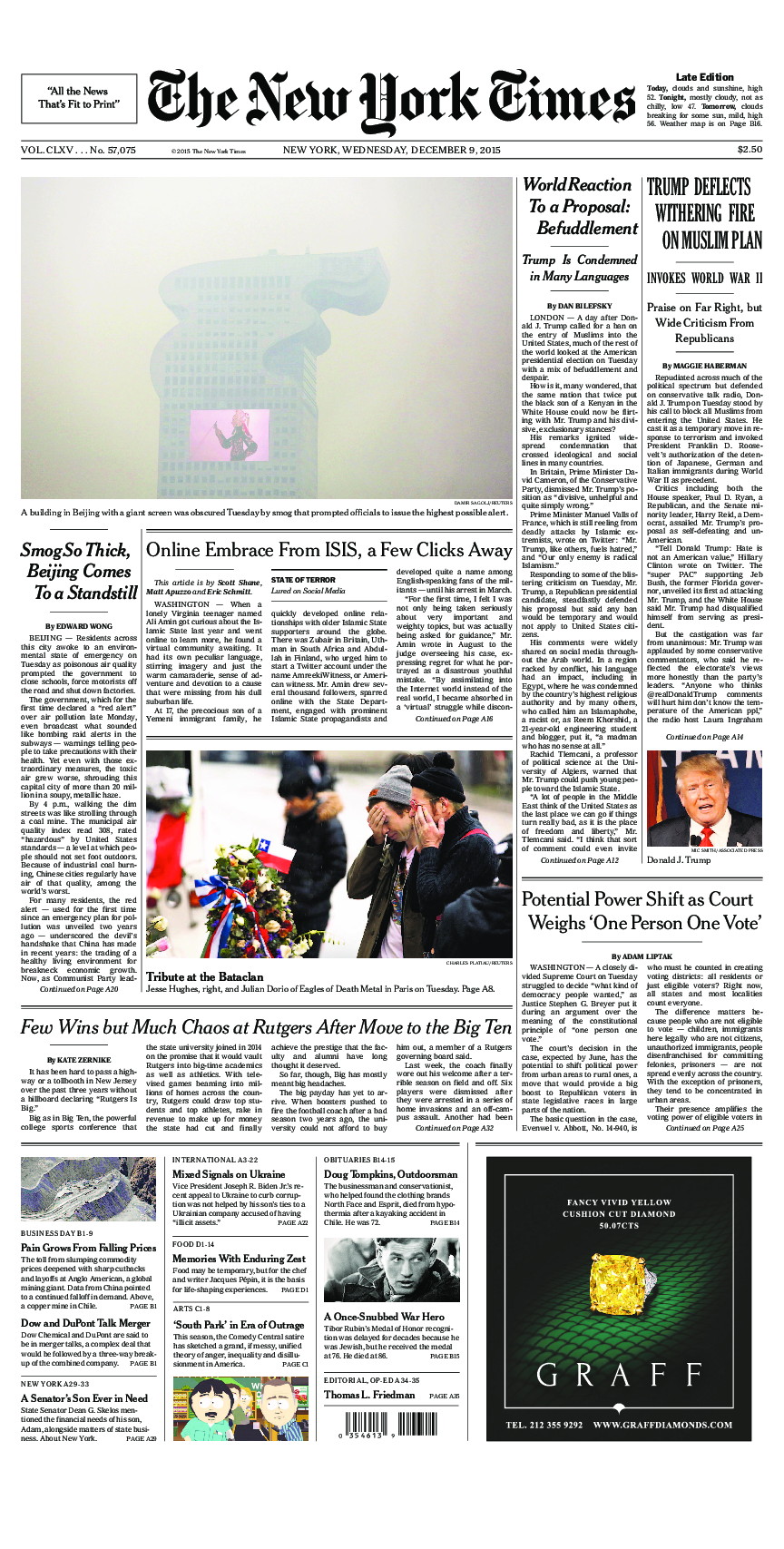 Prima-pagina-New-York-Times-del-2015-12-09