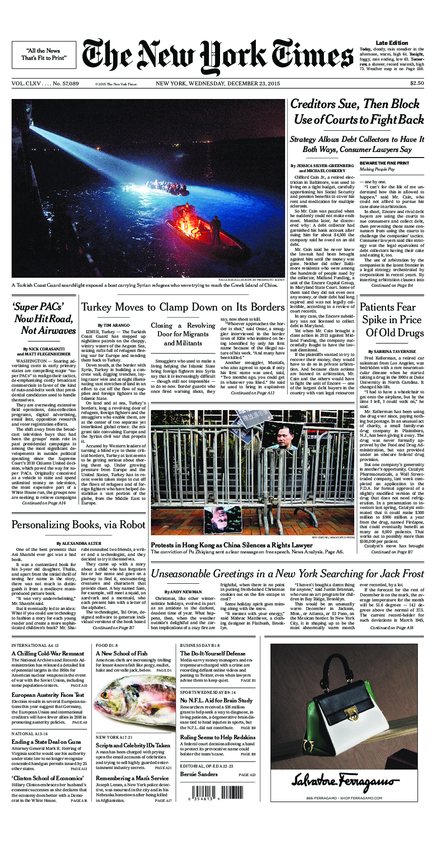 Prima-pagina-New-York-Times-del-2015-12-23