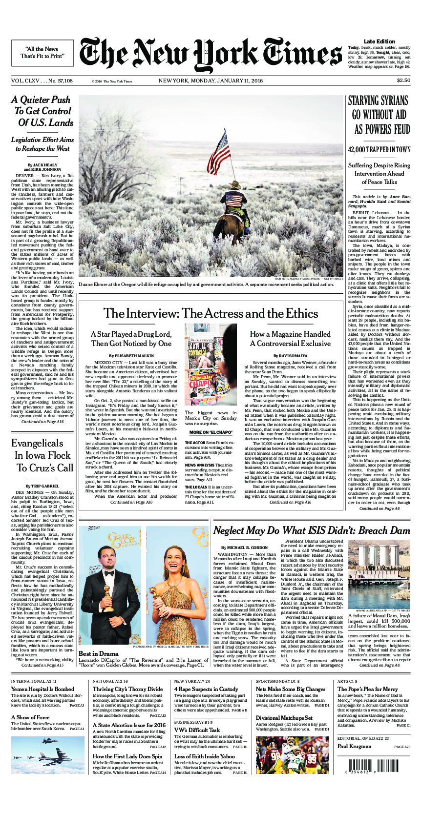 Prima-pagina-New-York-Times-del-2016-01-11