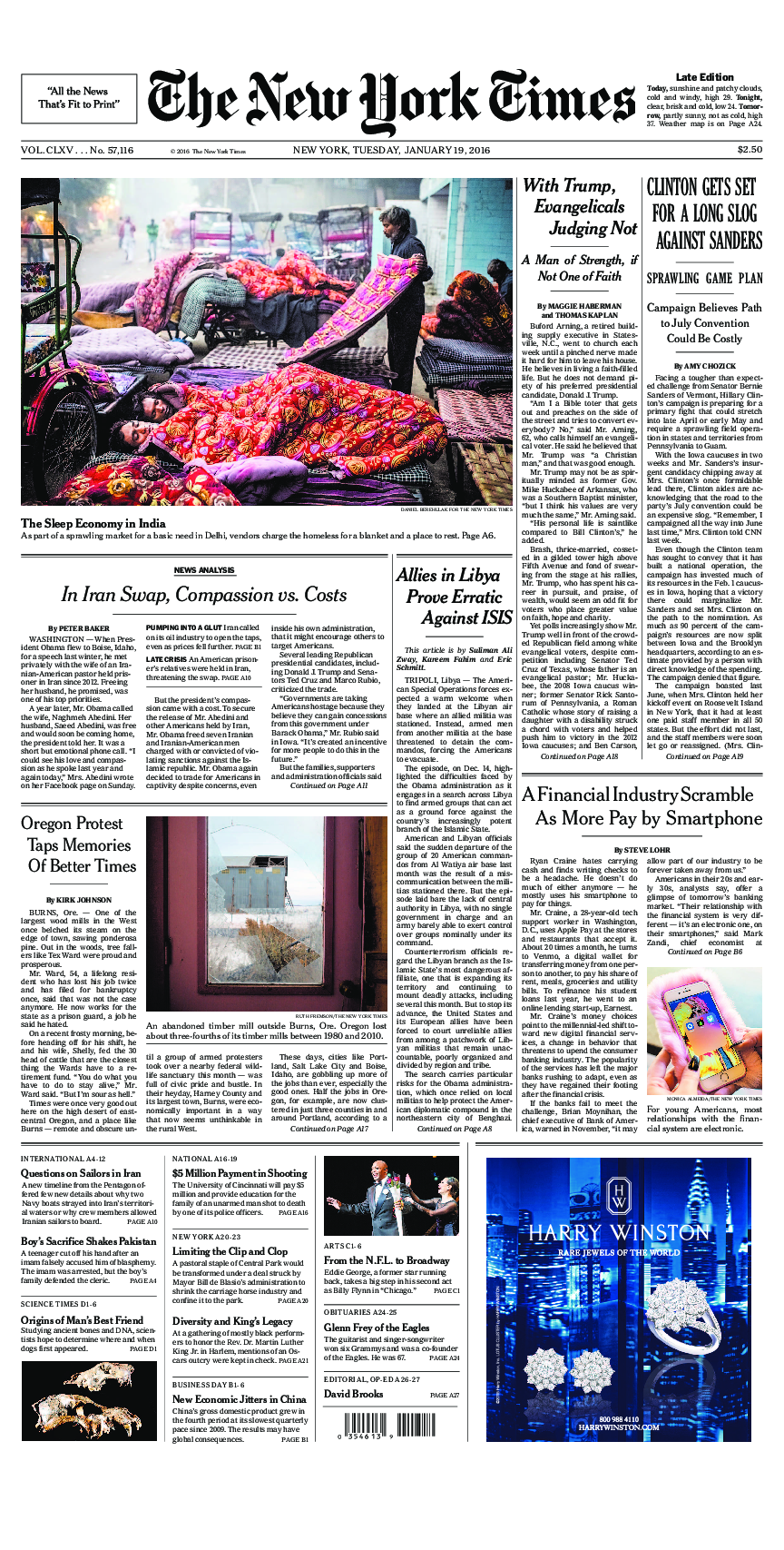 Prima-pagina-New-York-Times-del-2016-01-19