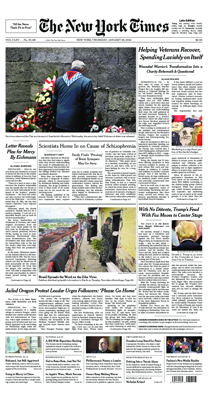 Prima-pagina-New-York-Times-del-2016-01-28