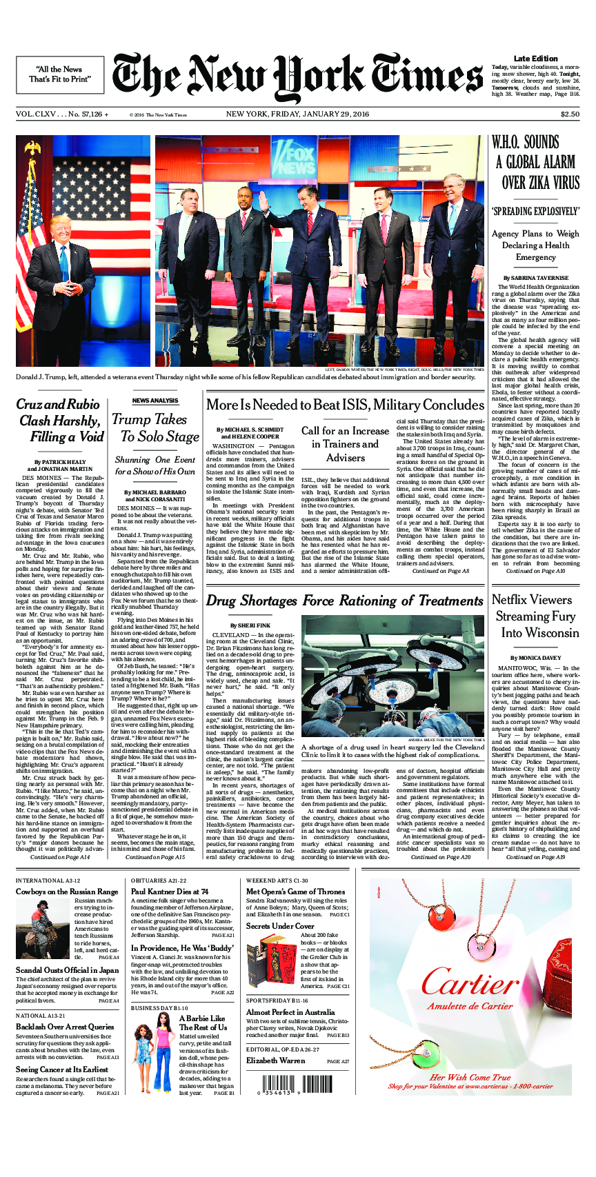 Prima-pagina-New-York-Times-del-2016-01-29