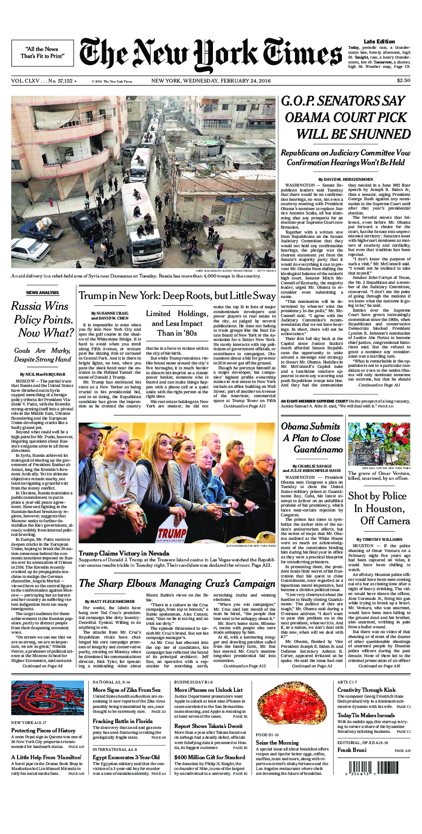 Prima-pagina-New-York-Times-del-2016-02-24