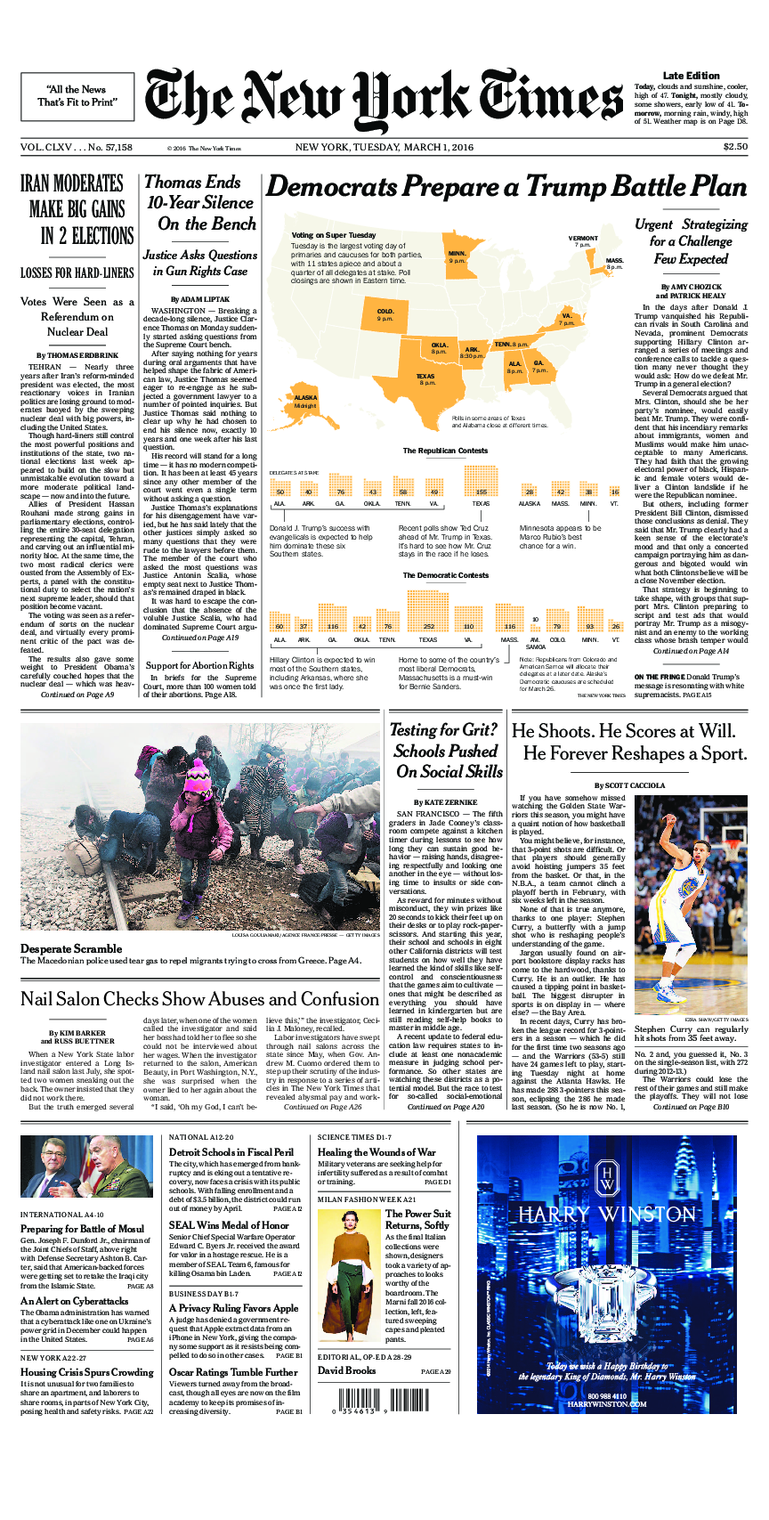 Prima-pagina-New-York-Times-del-2016-03-01