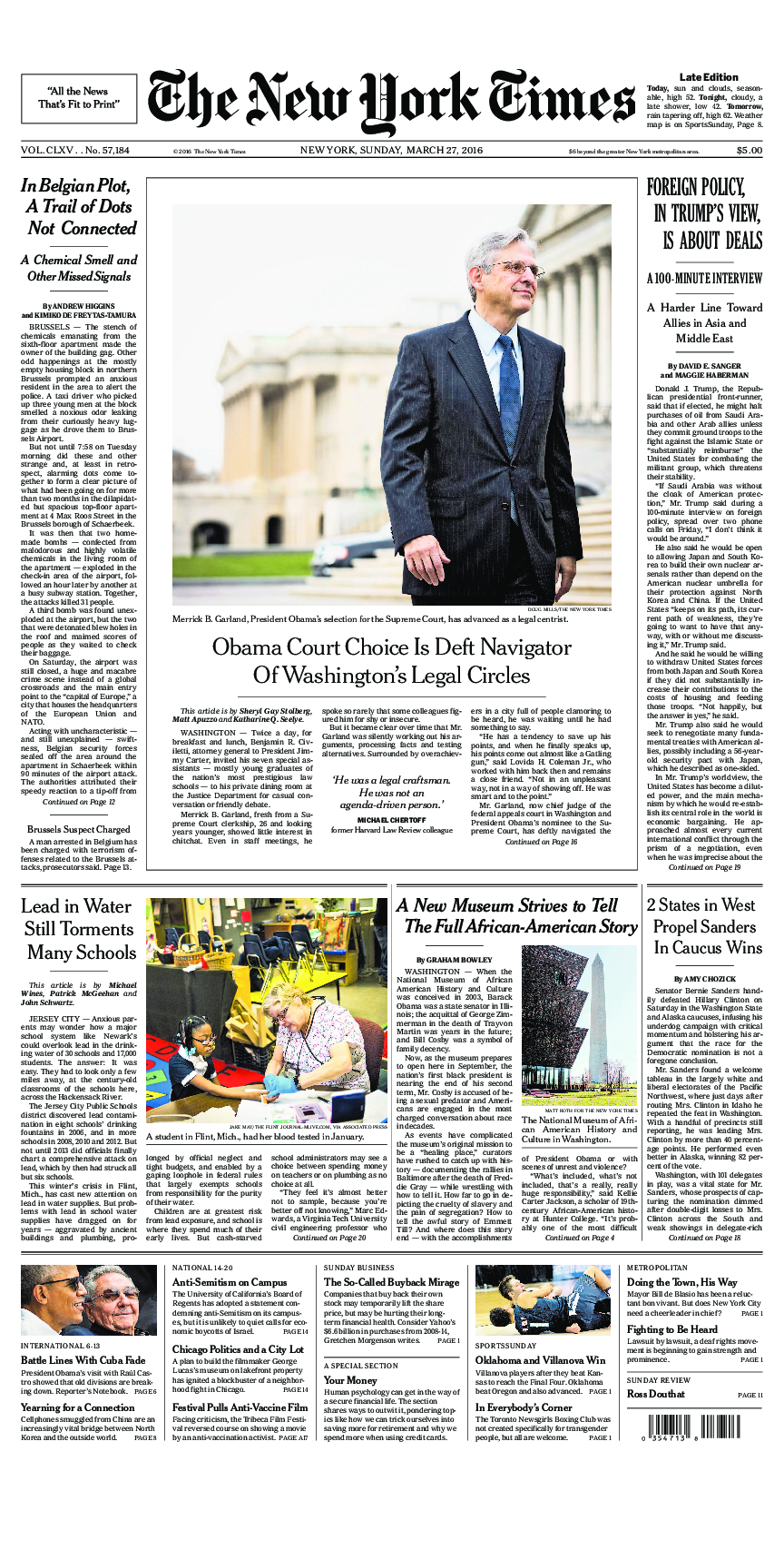 Prima-pagina-New-York-Times-del-2016-03-27