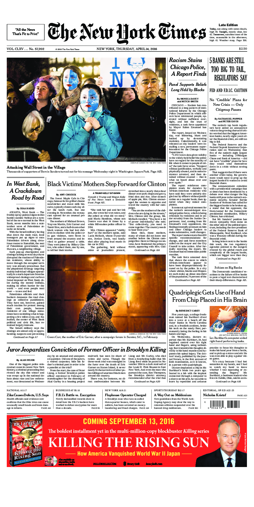 Prima-pagina-New-York-Times-del-2016-04-14