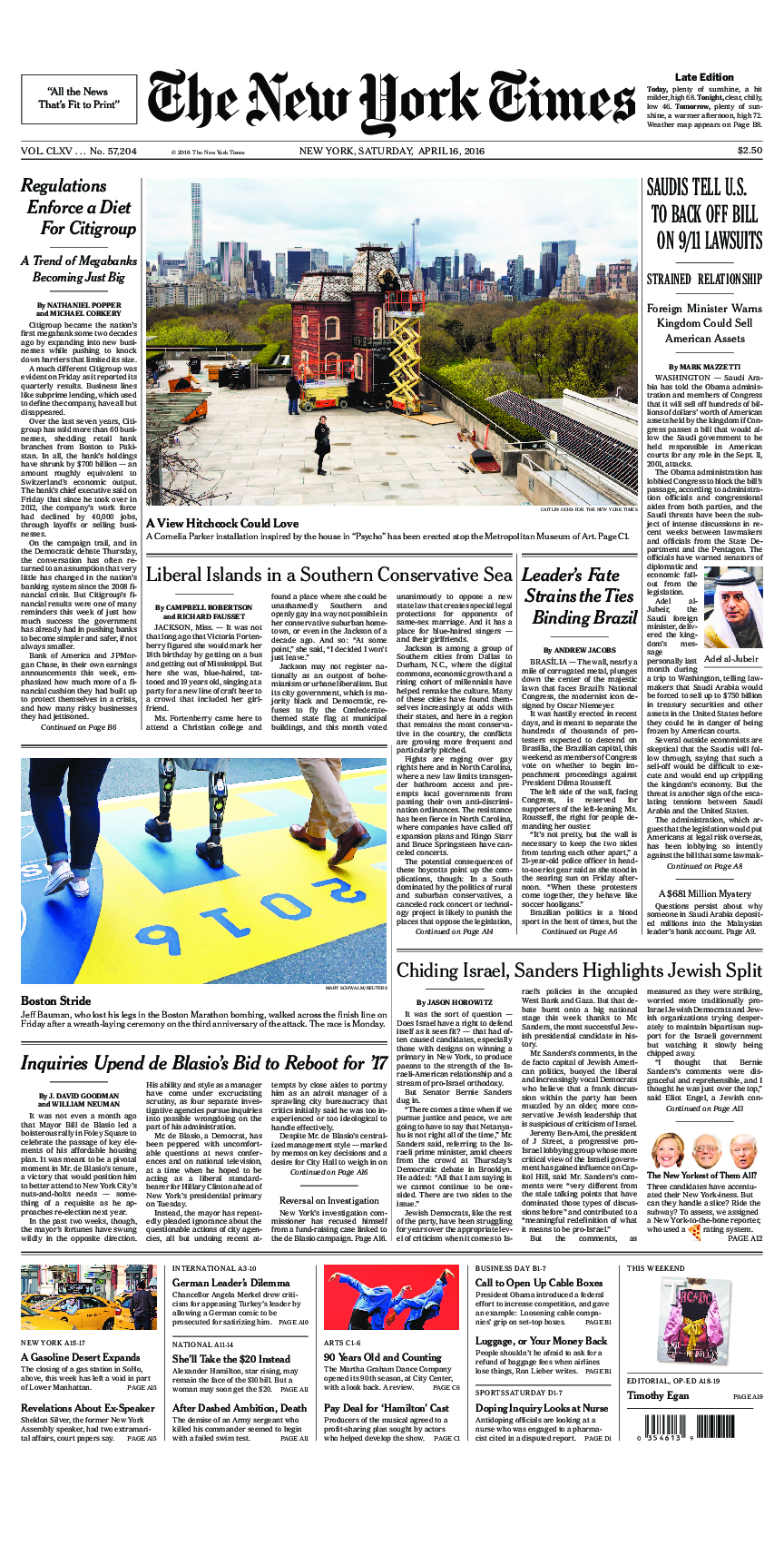 Prima-pagina-New-York-Times-del-2016-04-16