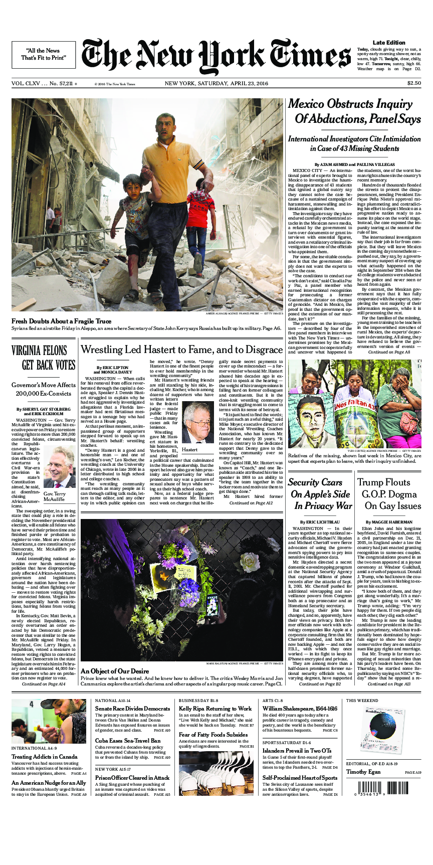 Prima-pagina-New-York-Times-del-2016-04-23