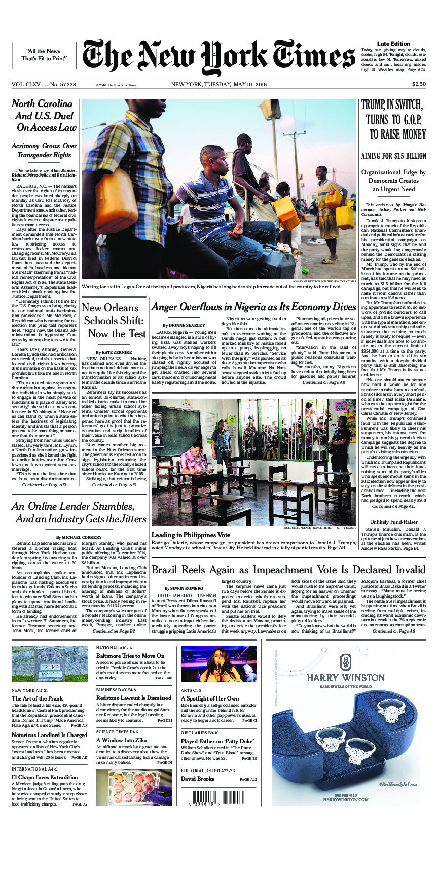 Prima-pagina-New-York-Times-del-2016-05-10