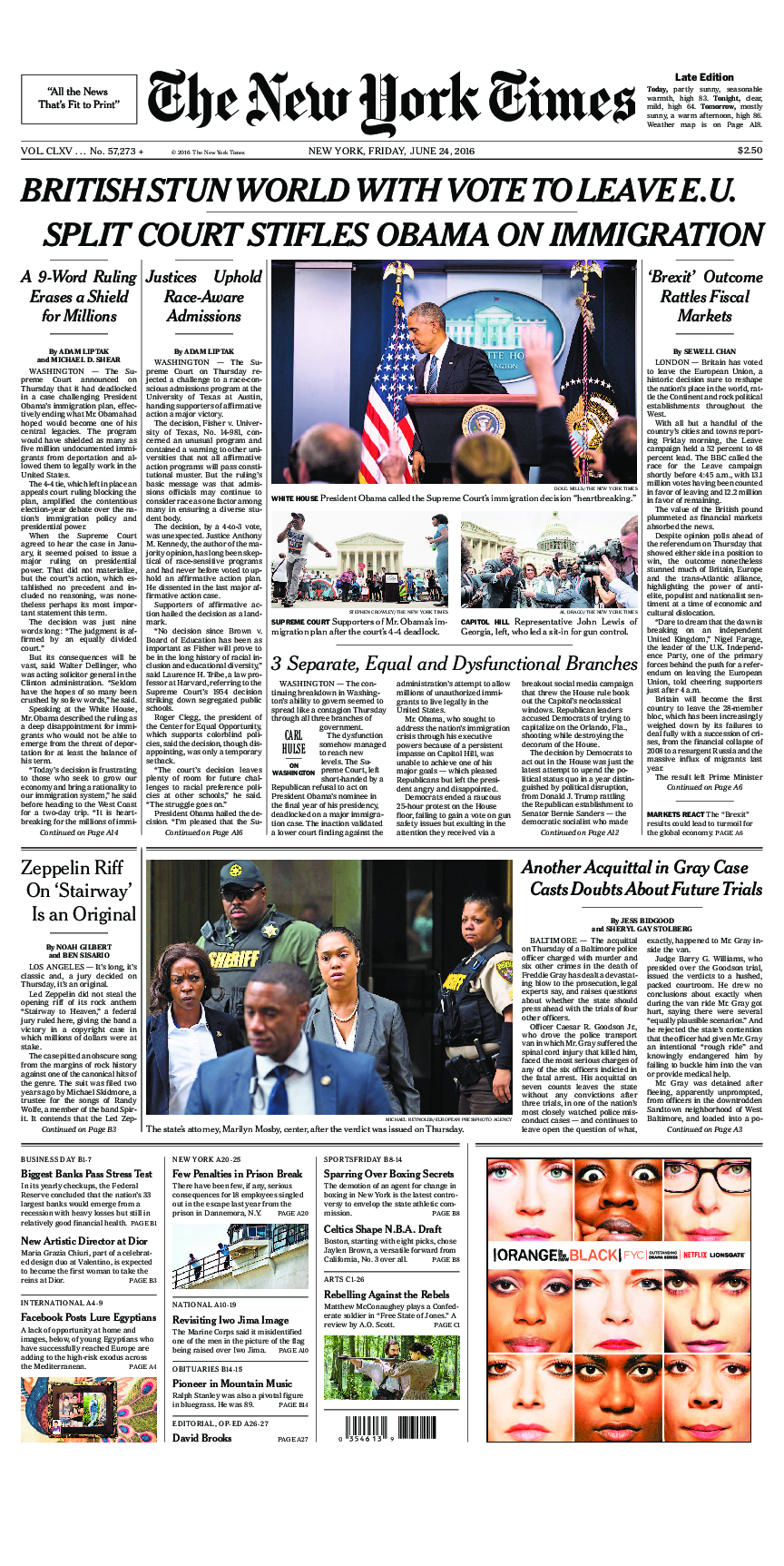 Prima-pagina-New-York-Times-del-2016-06-24