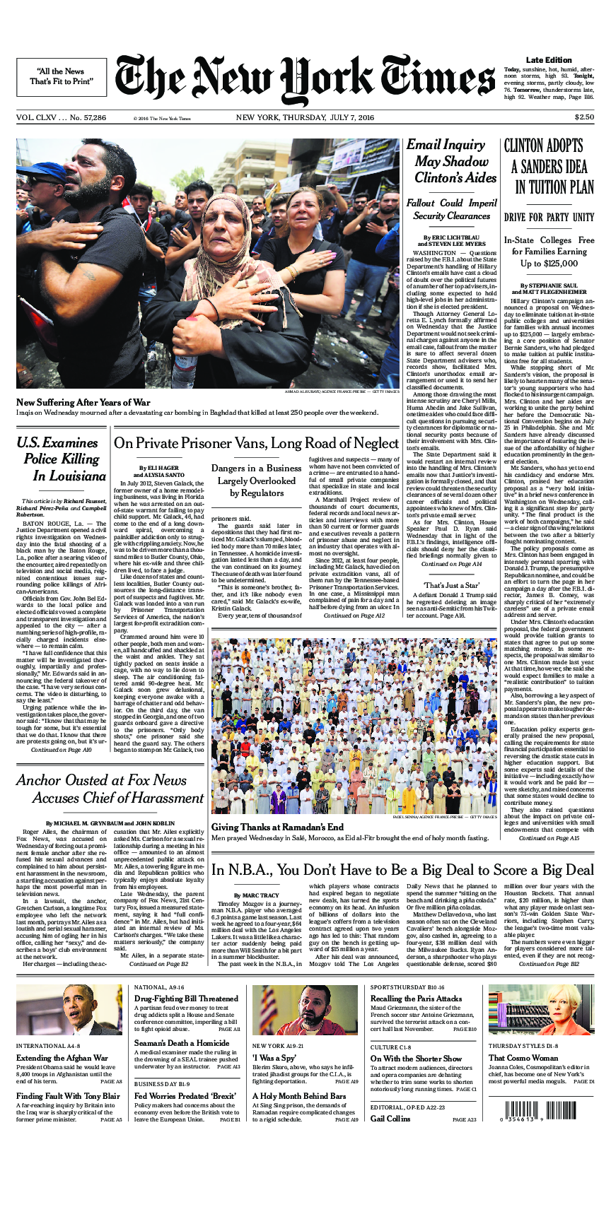 Prima-pagina-New-York-Times-del-2016-07-07