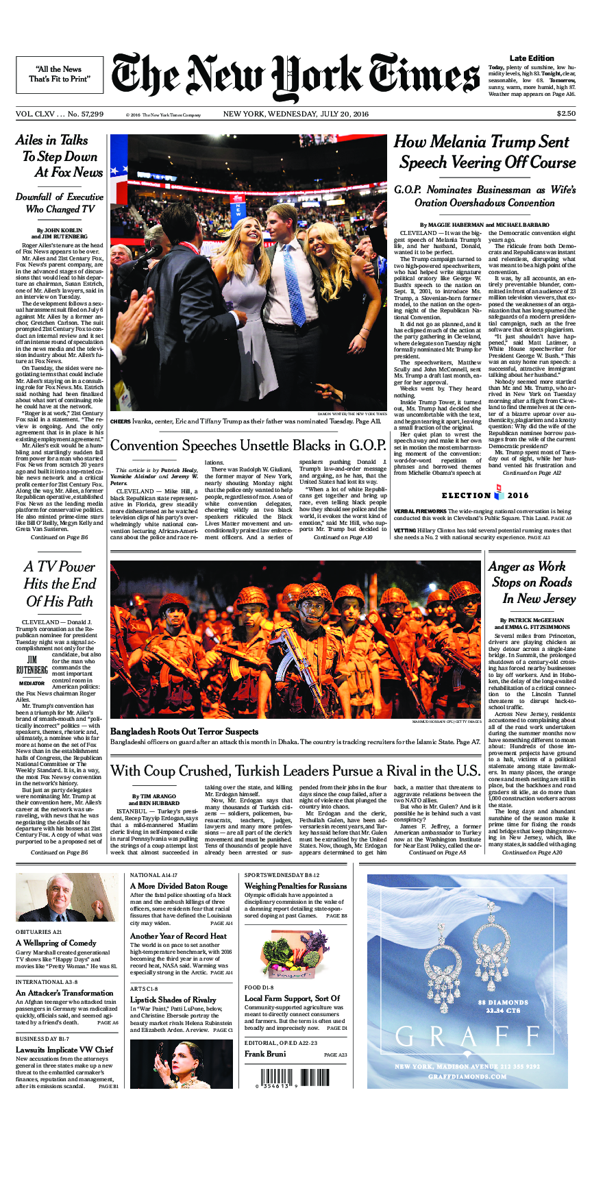 Prima-pagina-New-York-Times-del-2016-07-20