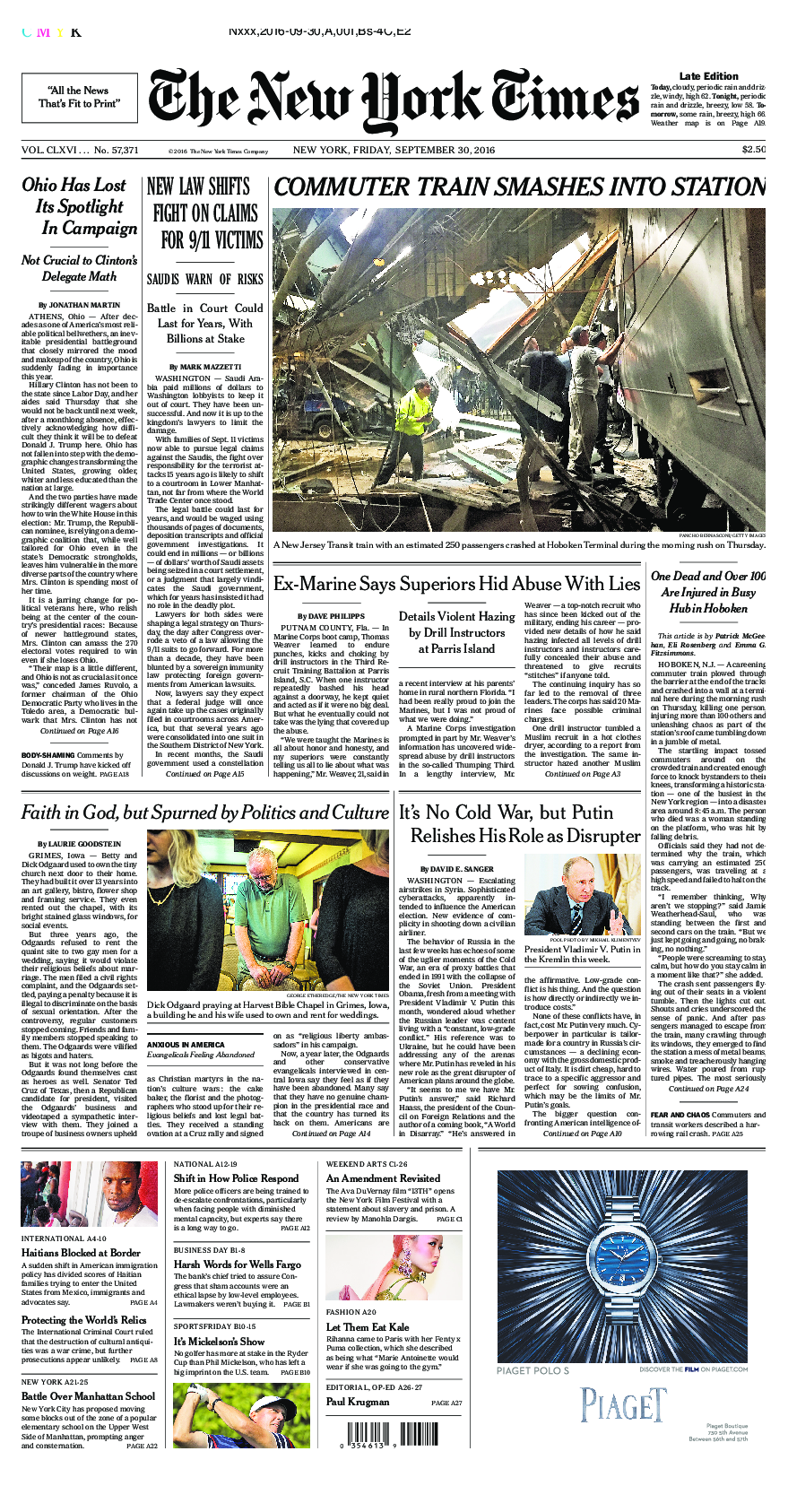 Prima-pagina-New-York-Times-del-2016-09-30