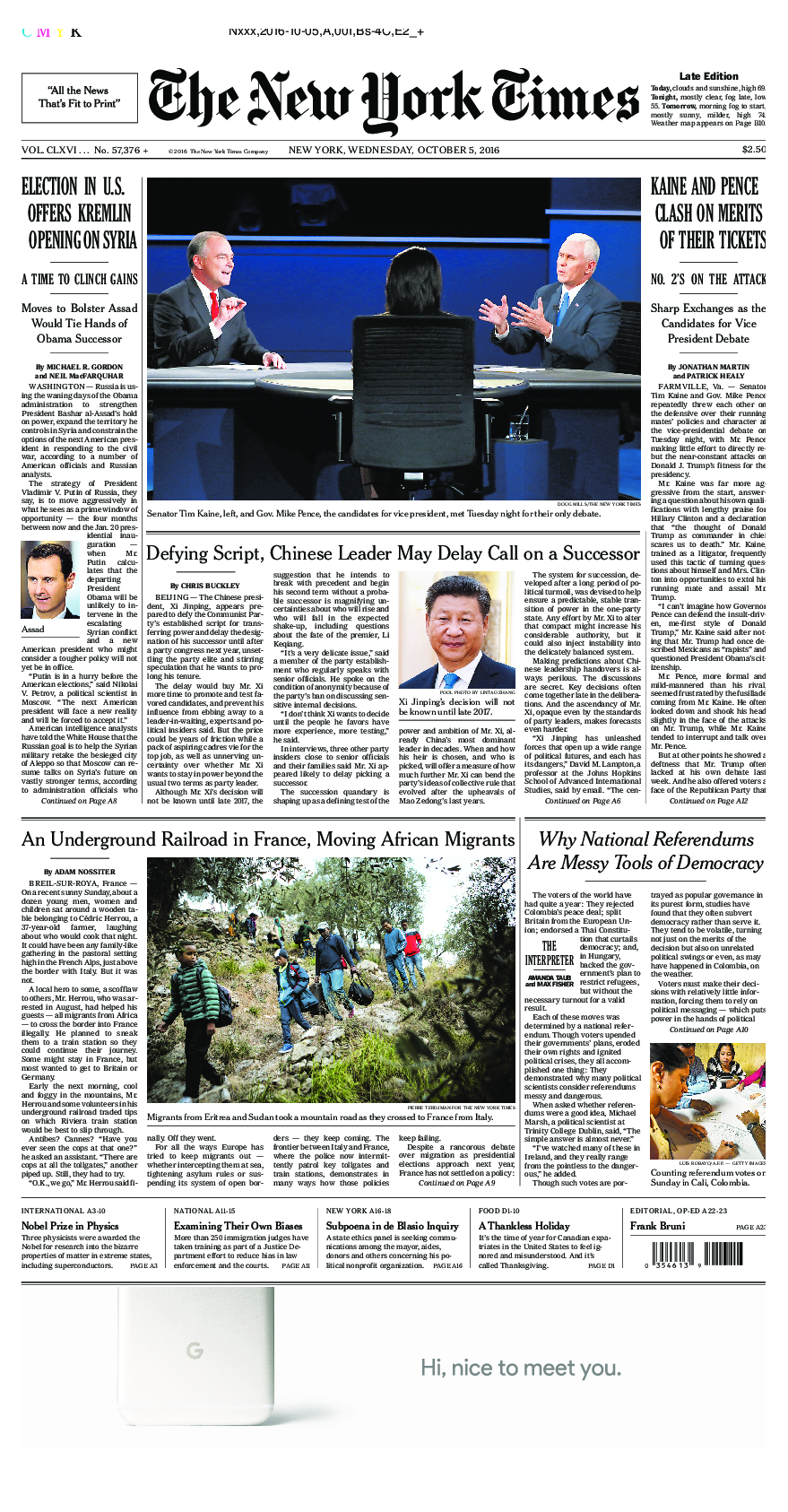 Prima-pagina-New-York-Times-del-2016-10-05