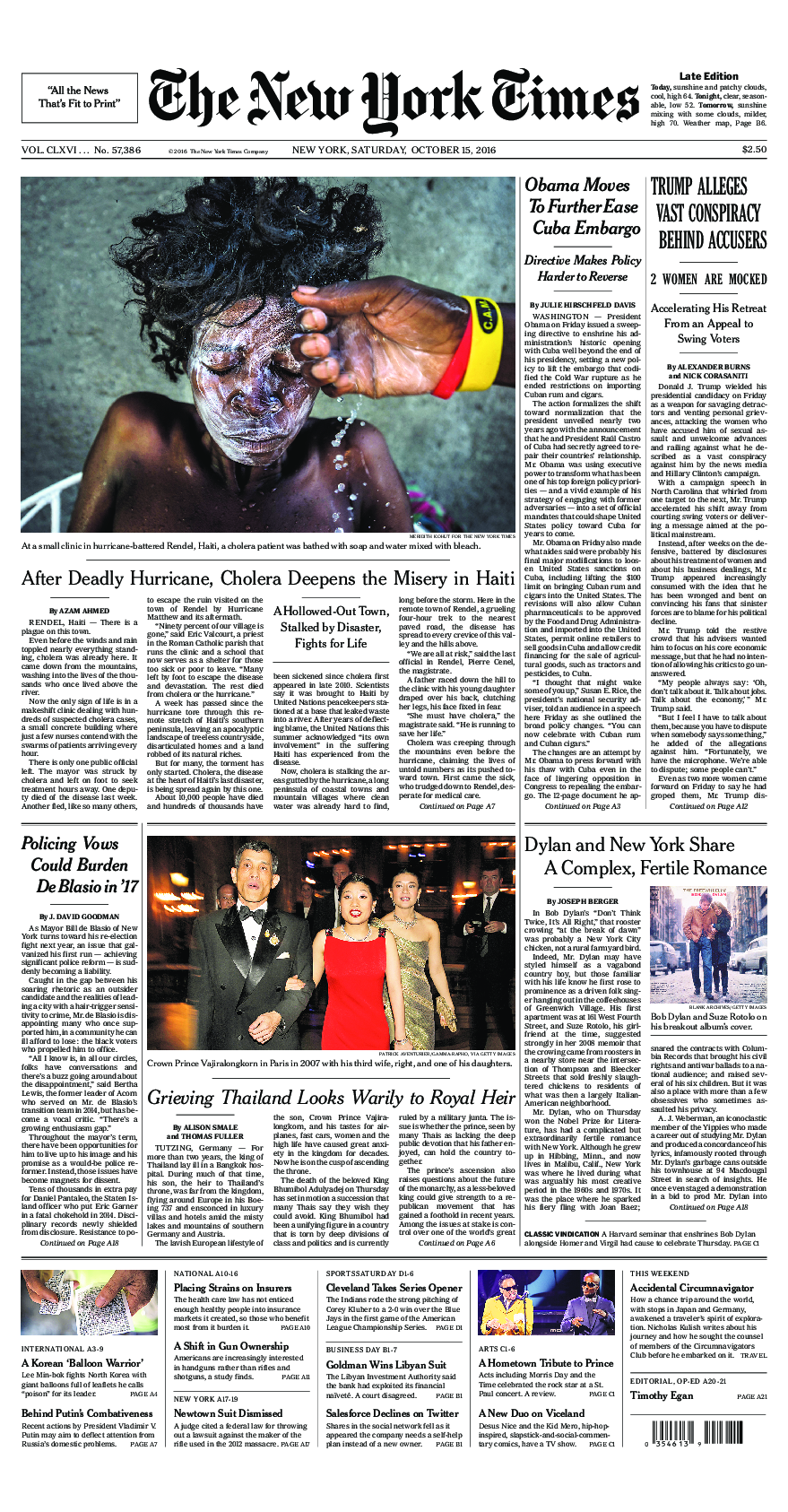 Prima-pagina-New-York-Times-del-2016-10-15