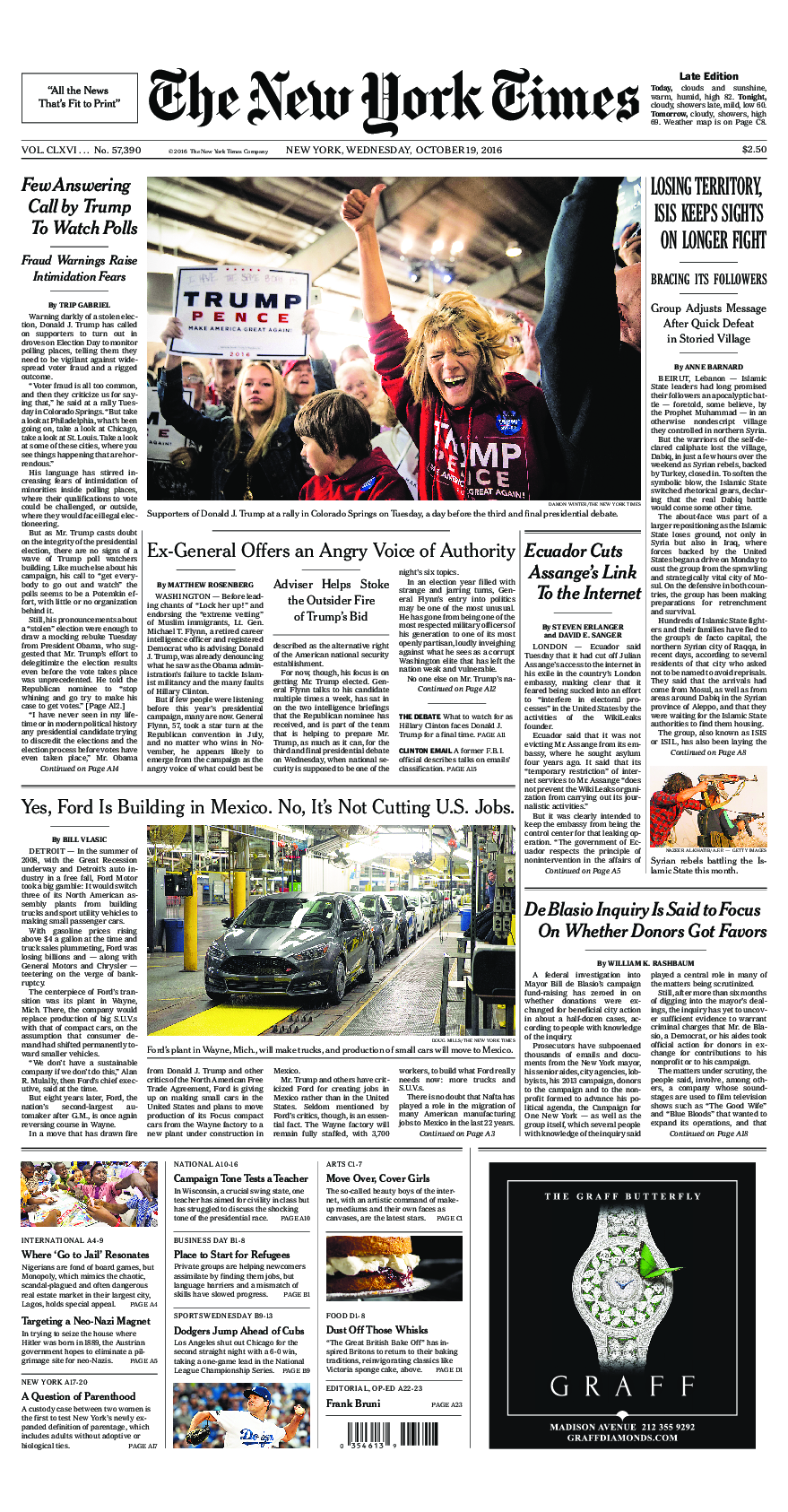 Prima-pagina-New-York-Times-del-2016-10-19