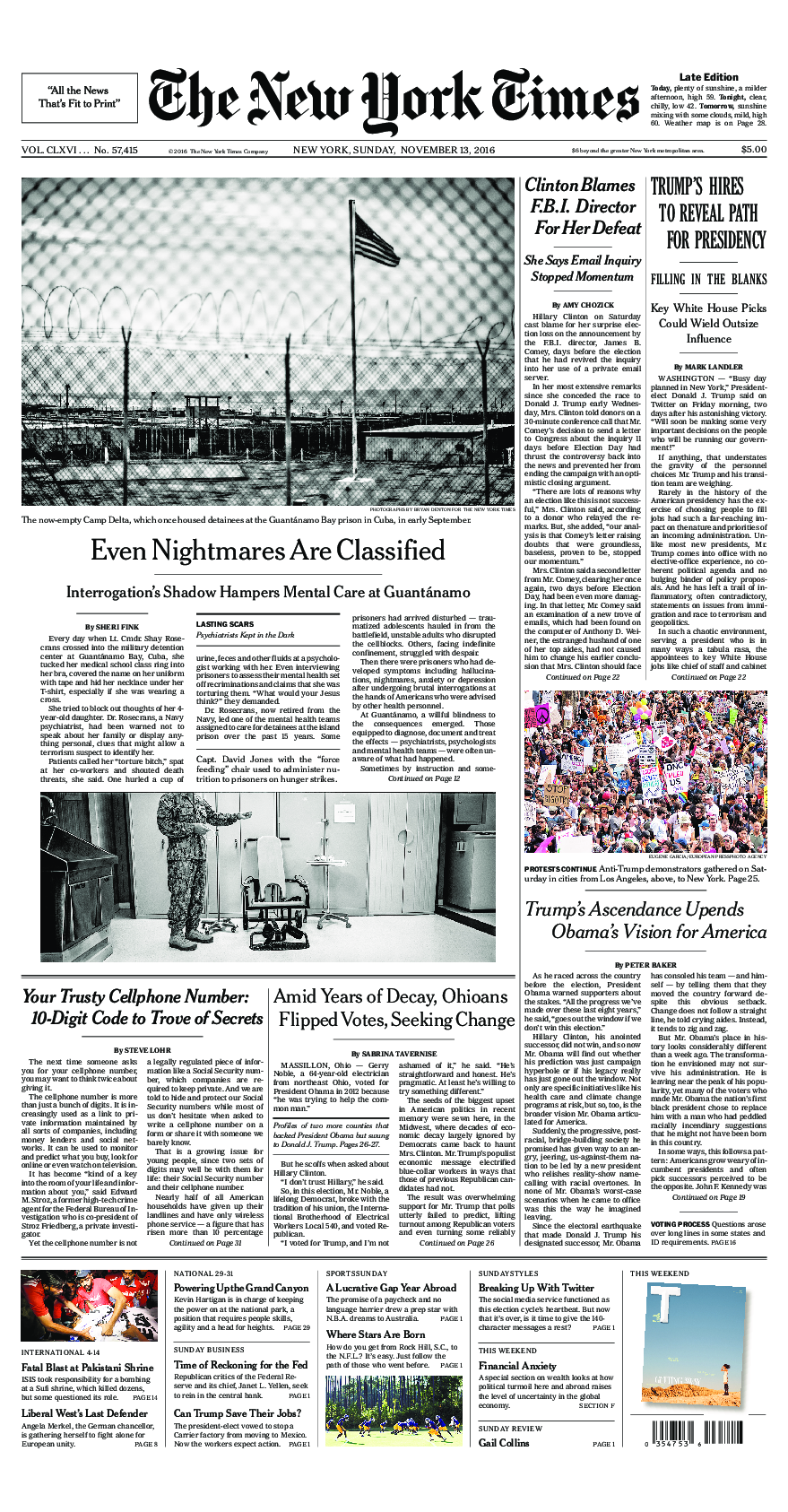 Prima-pagina-New-York-Times-del-2016-11-13