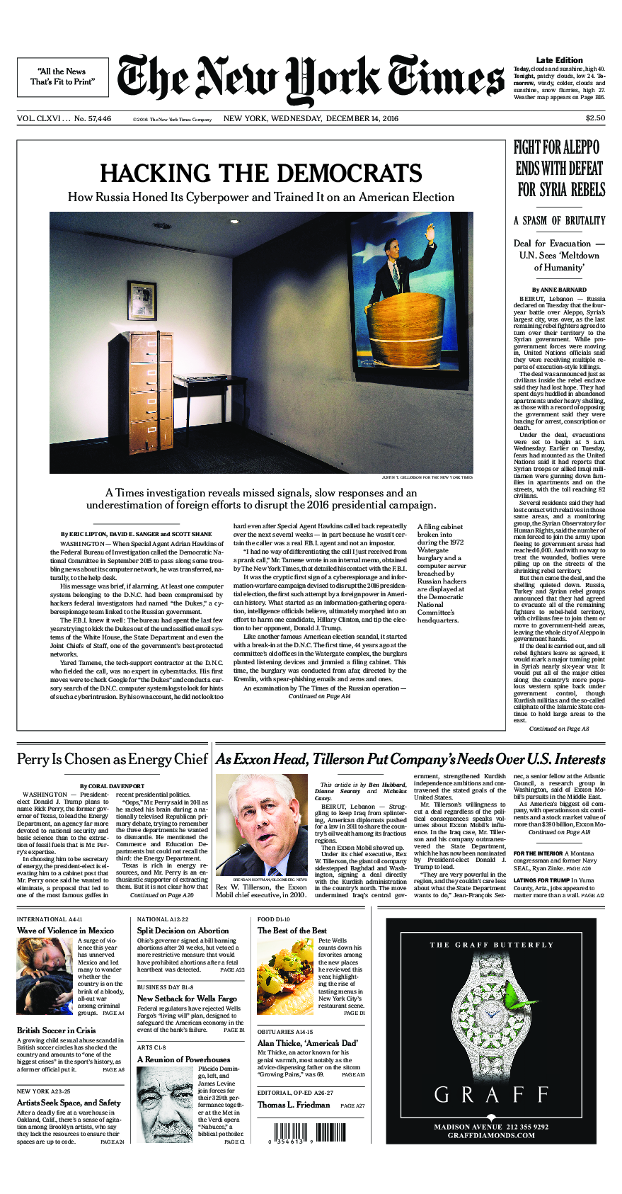 Prima-pagina-New-York-Times-del-2016-12-14