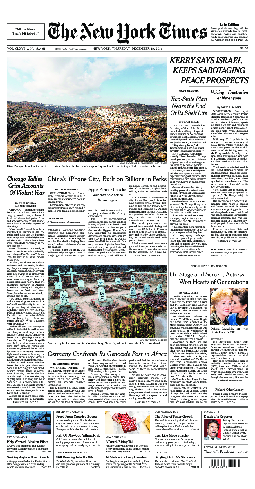 Prima-pagina-New-York-Times-del-2016-12-29