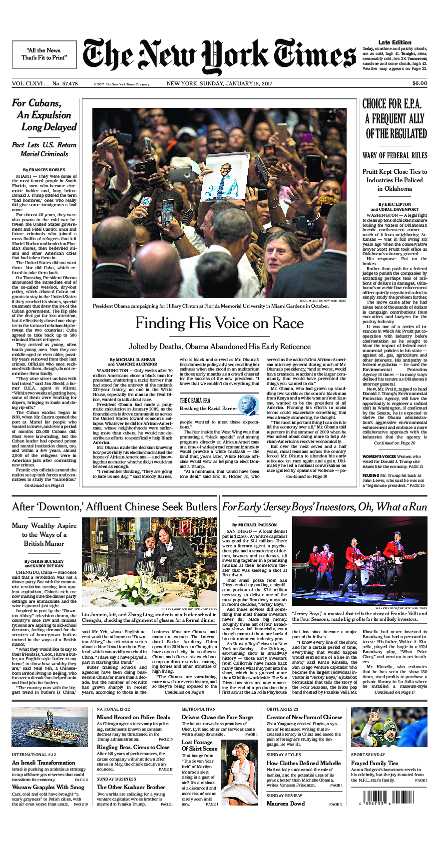 Prima-pagina-New-York-Times-del-2017-01-15