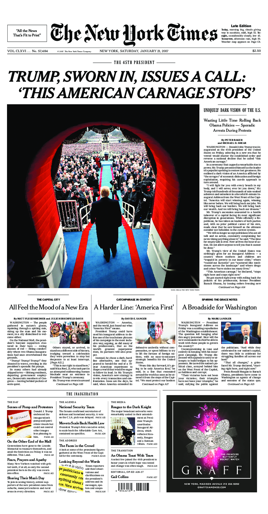 Prima-pagina-New-York-Times-del-2017-01-21