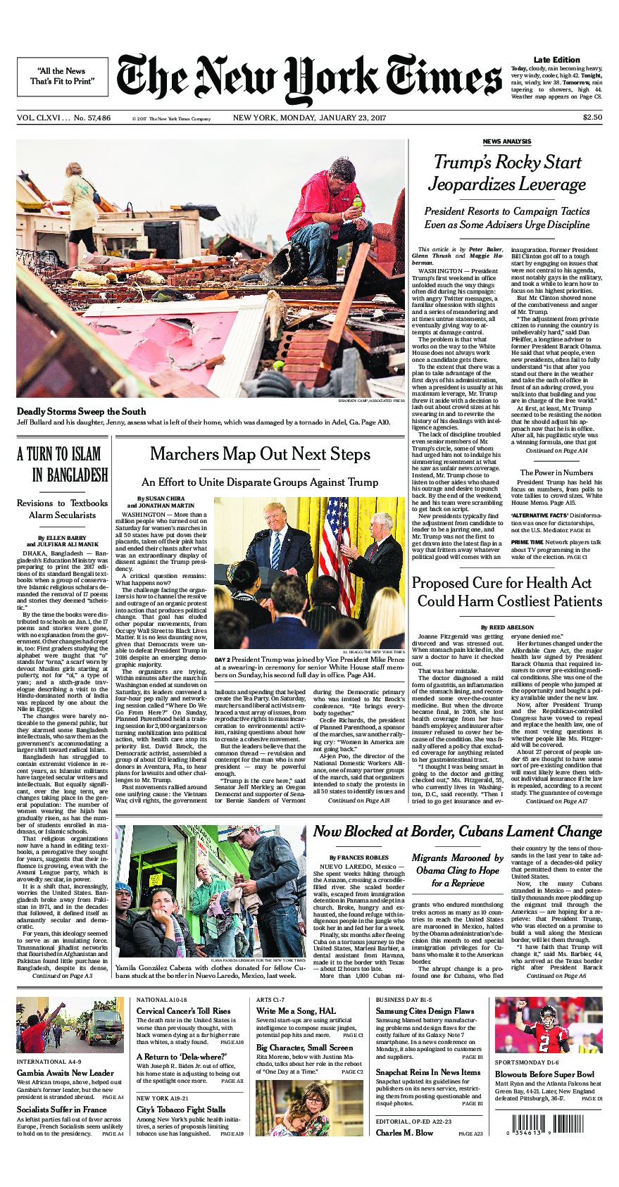 Prima-pagina-New-York-Times-del-2017-01-23