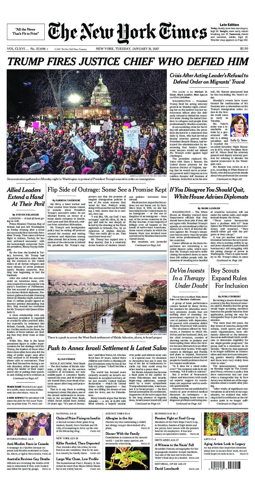 Prima-pagina-New-York-Times-del-2017-01-31