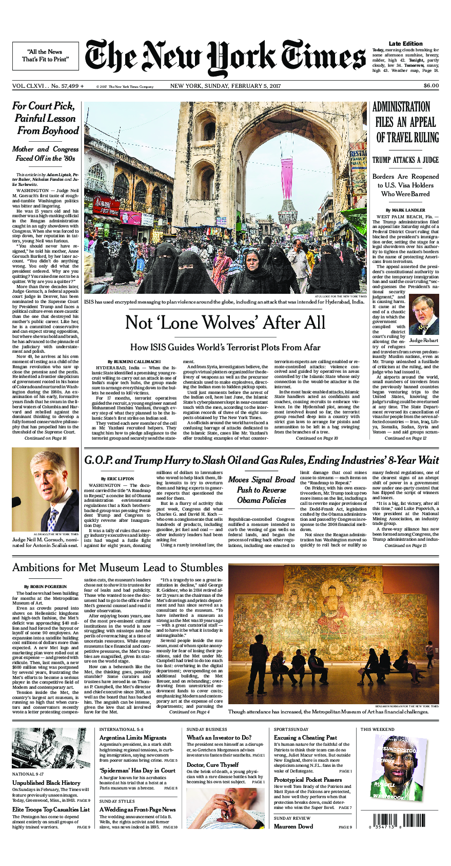 Prima-pagina-New-York-Times-del-2017-02-05