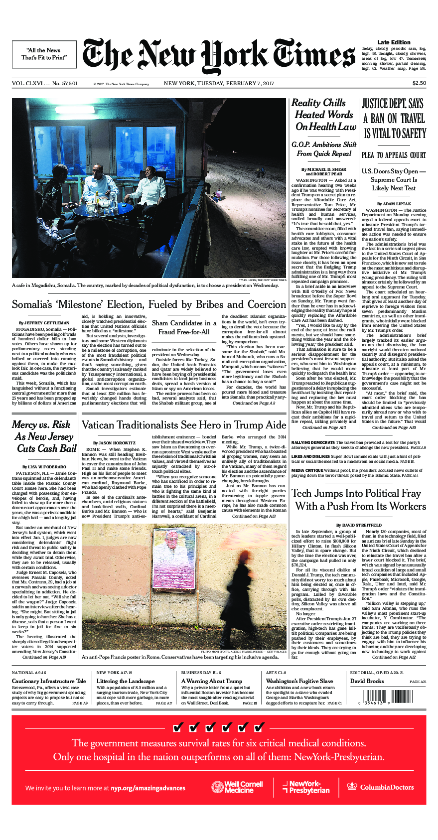 Prima-pagina-New-York-Times-del-2017-02-07