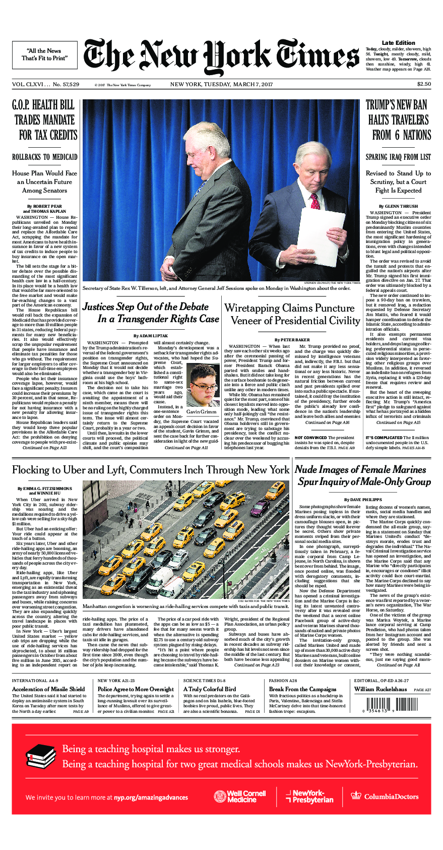 Prima-pagina-New-York-Times-del-2017-03-07