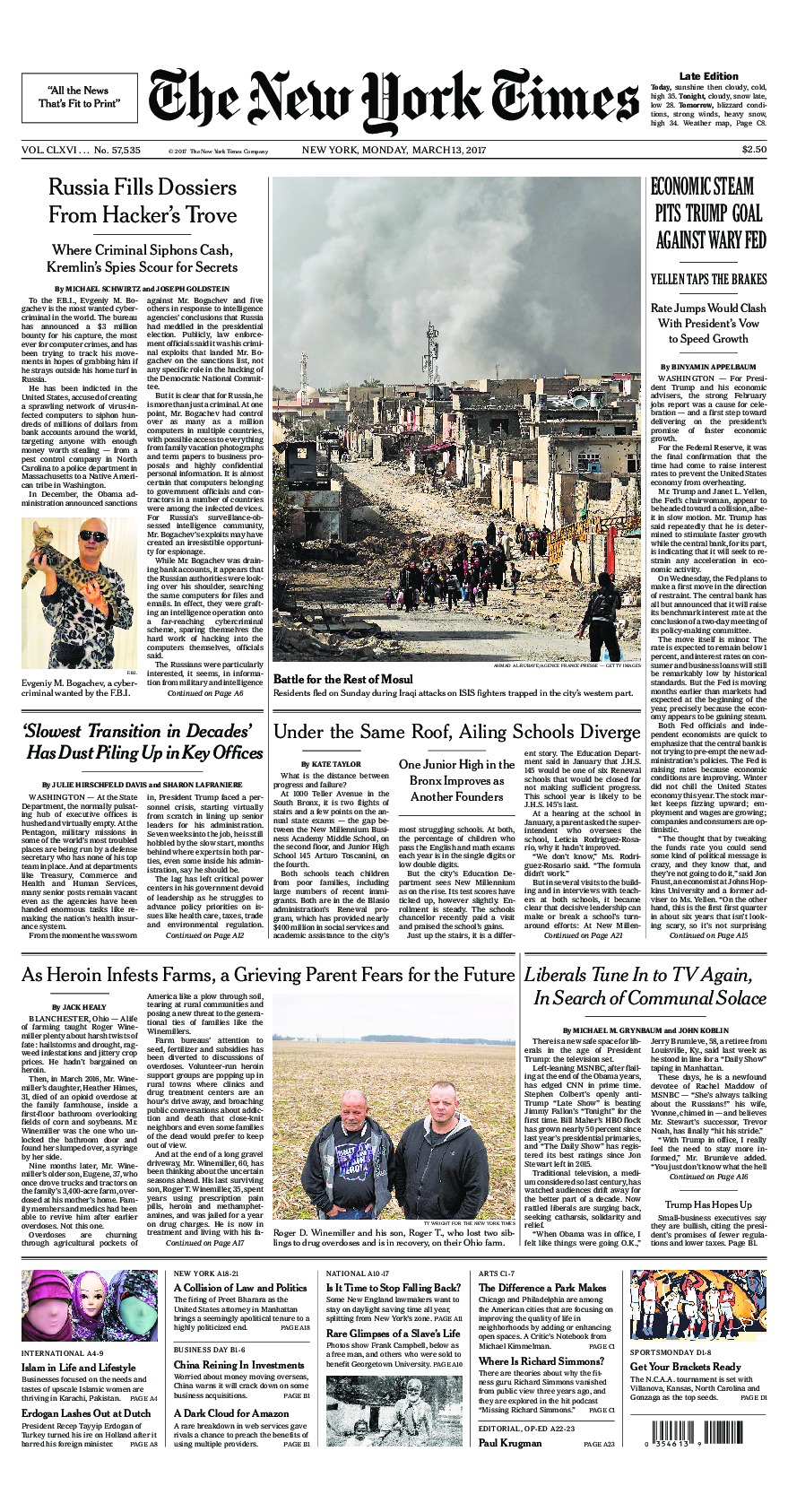 Prima-pagina-New-York-Times-del-2017-03-13