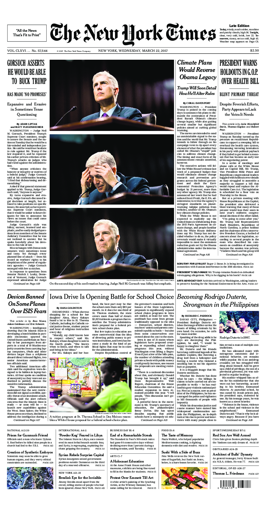 Prima-pagina-New-York-Times-del-2017-03-22