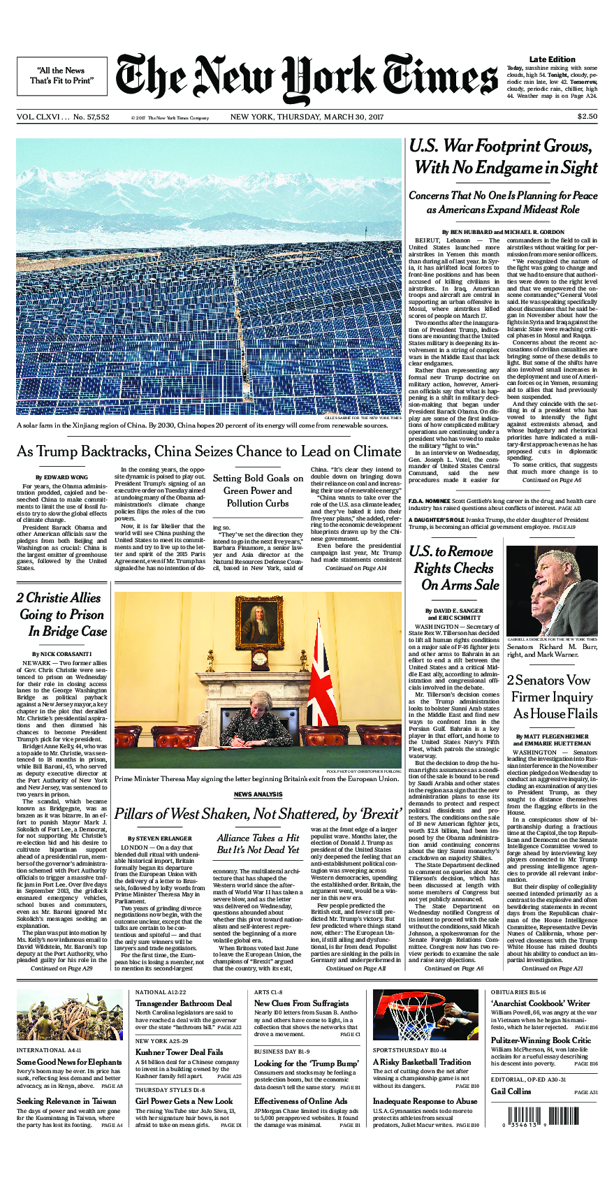 Prima-pagina-New-York-Times-del-2017-03-30