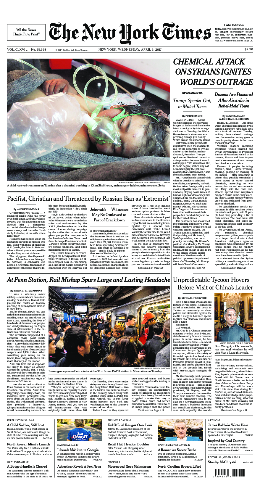 Prima-pagina-New-York-Times-del-2017-04-05