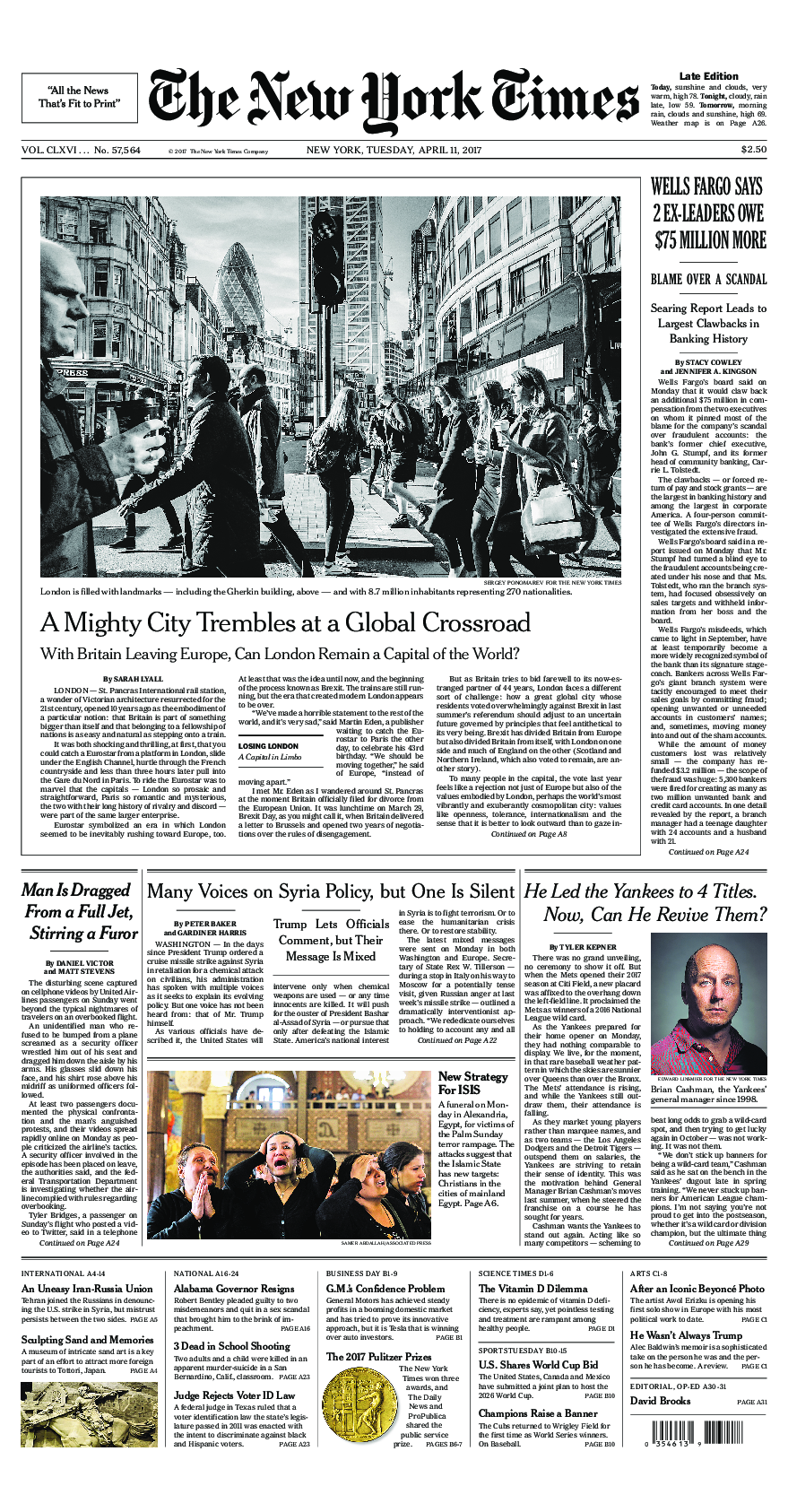 Prima-pagina-New-York-Times-del-2017-04-11