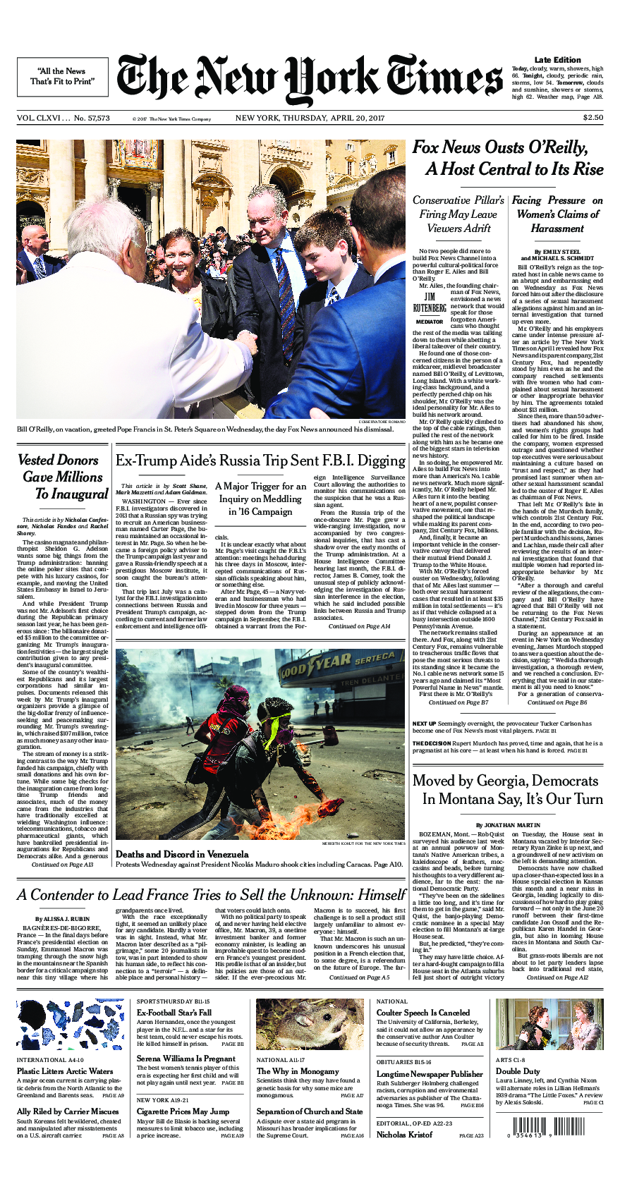 Prima-pagina-New-York-Times-del-2017-04-20