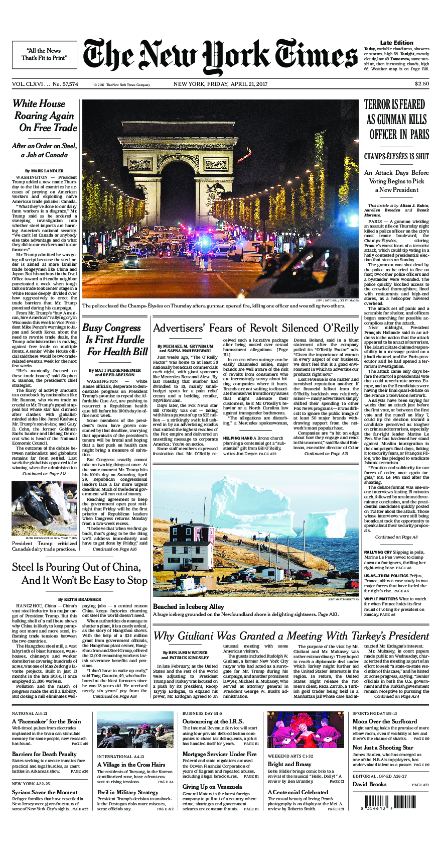 Prima-pagina-New-York-Times-del-2017-04-21