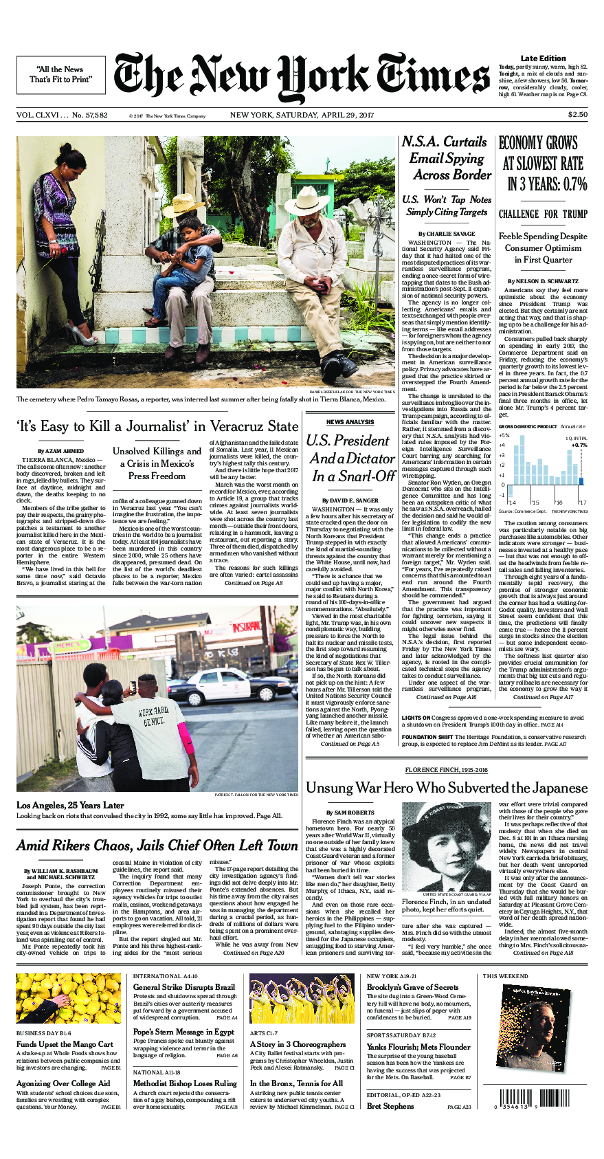 Prima-pagina-New-York-Times-del-2017-04-29