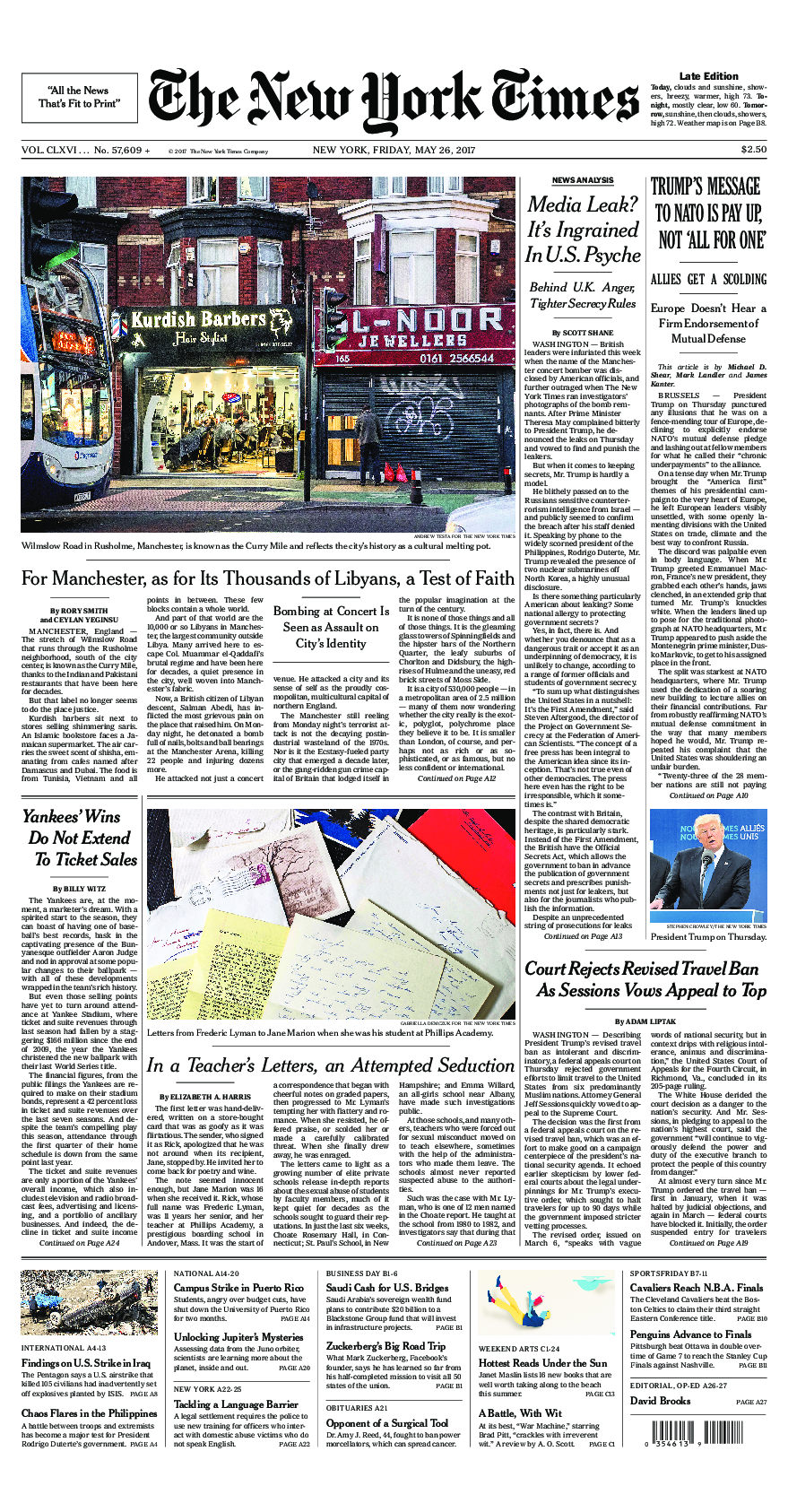 Prima-pagina-New-York-Times-del-2017-05-26