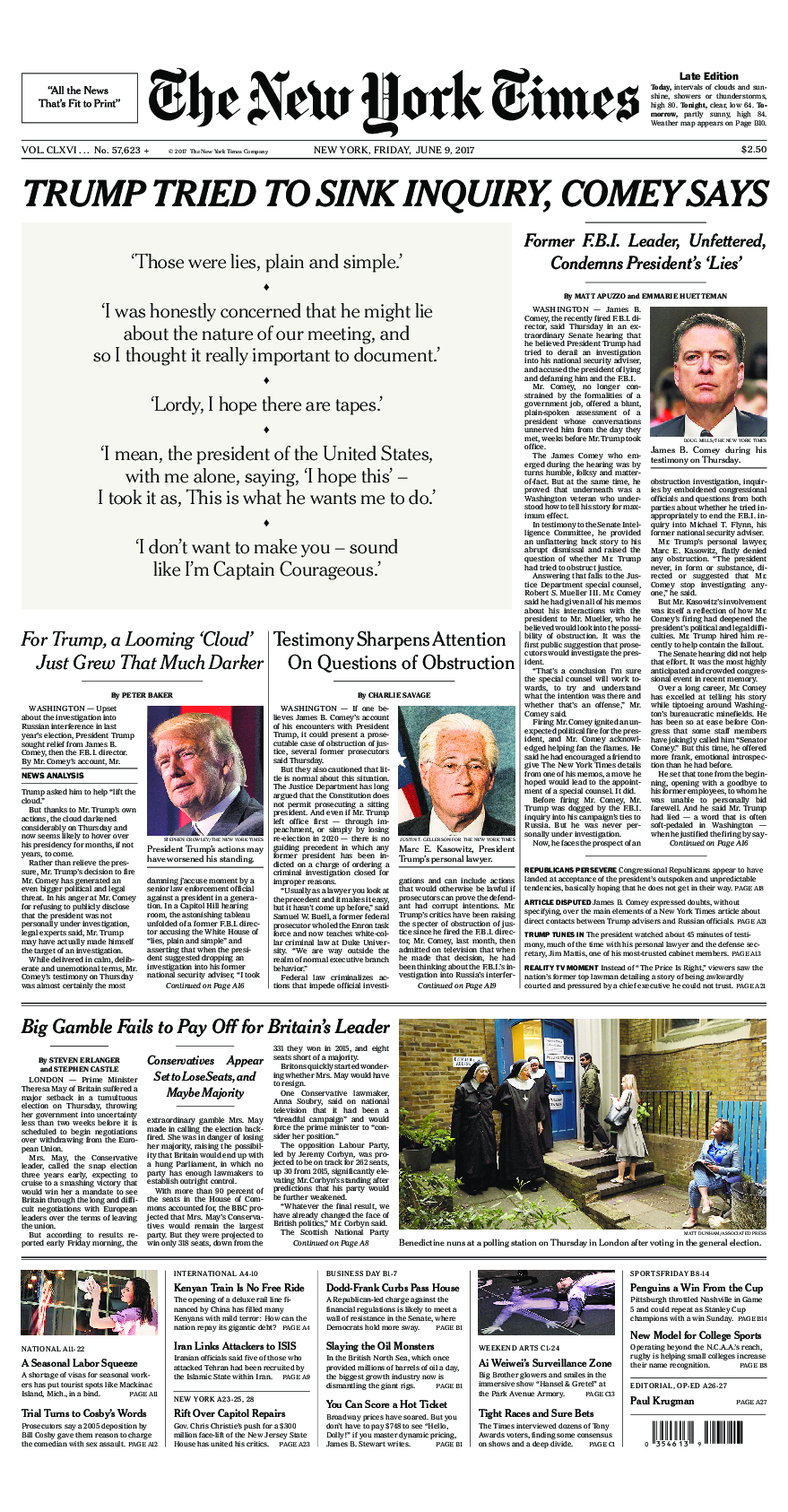 Prima-pagina-New-York-Times-del-2017-06-09