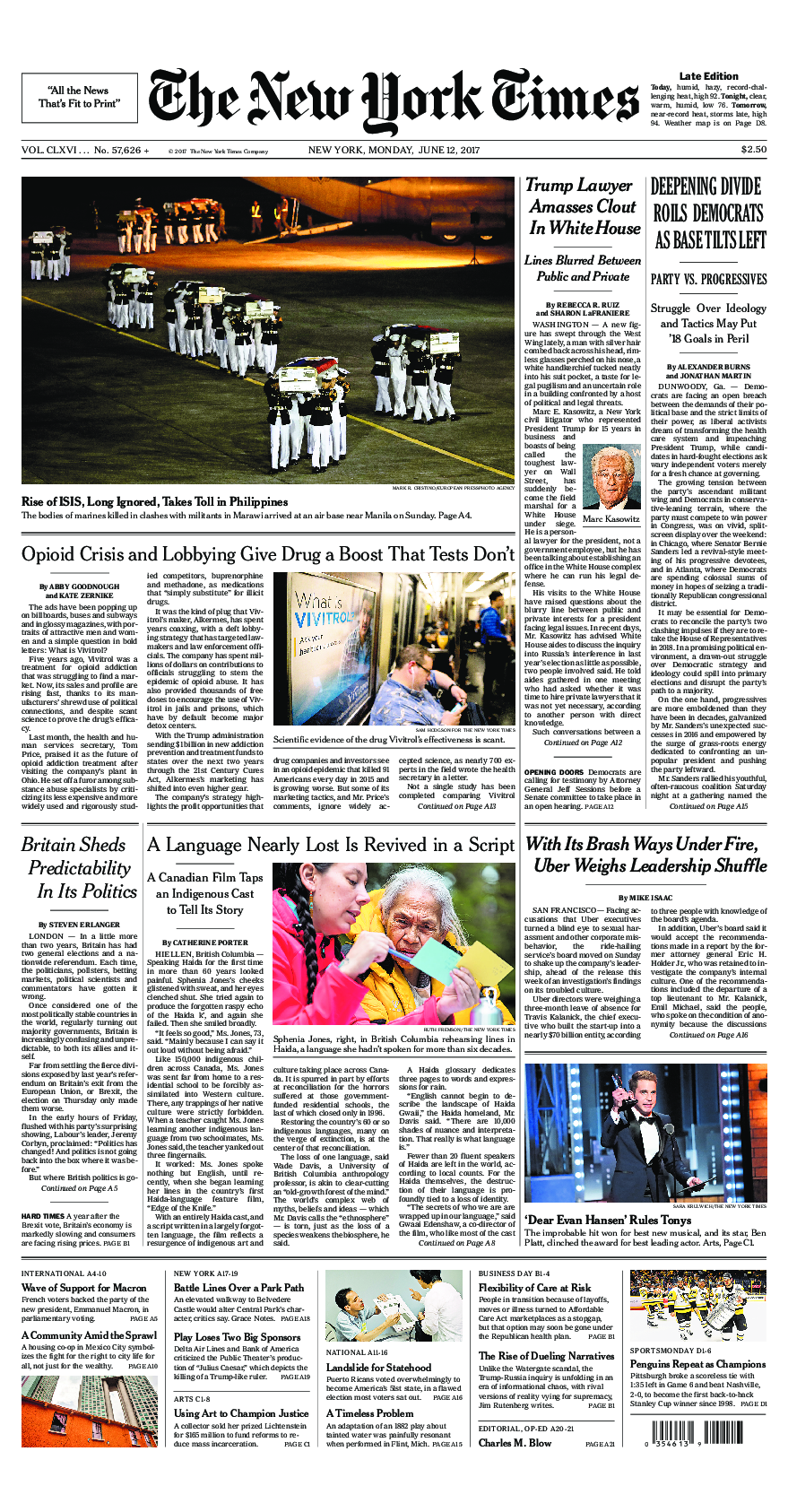 Prima-pagina-New-York-Times-del-2017-06-12