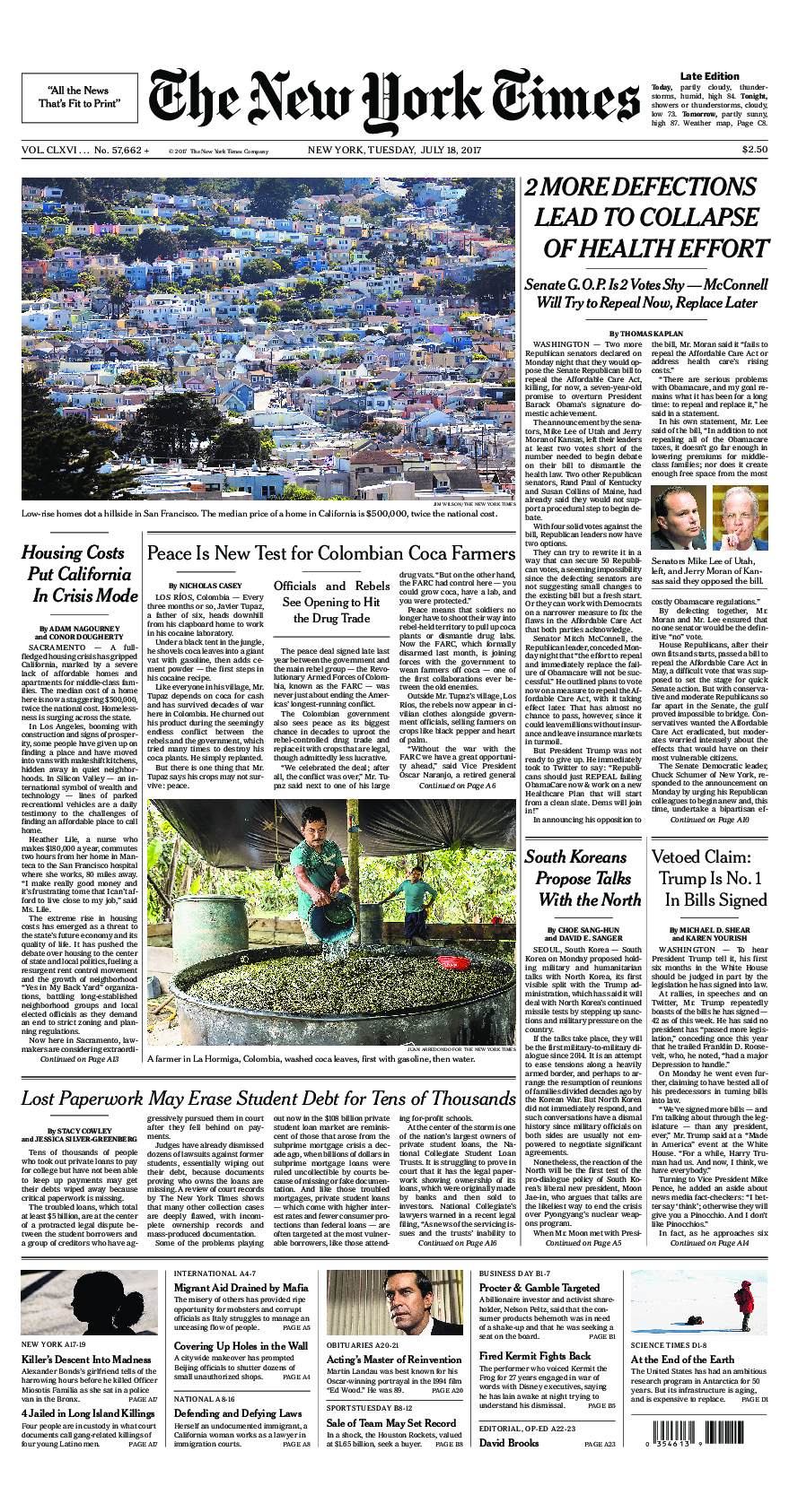 Prima-pagina-New-York-Times-del-2017-07-18