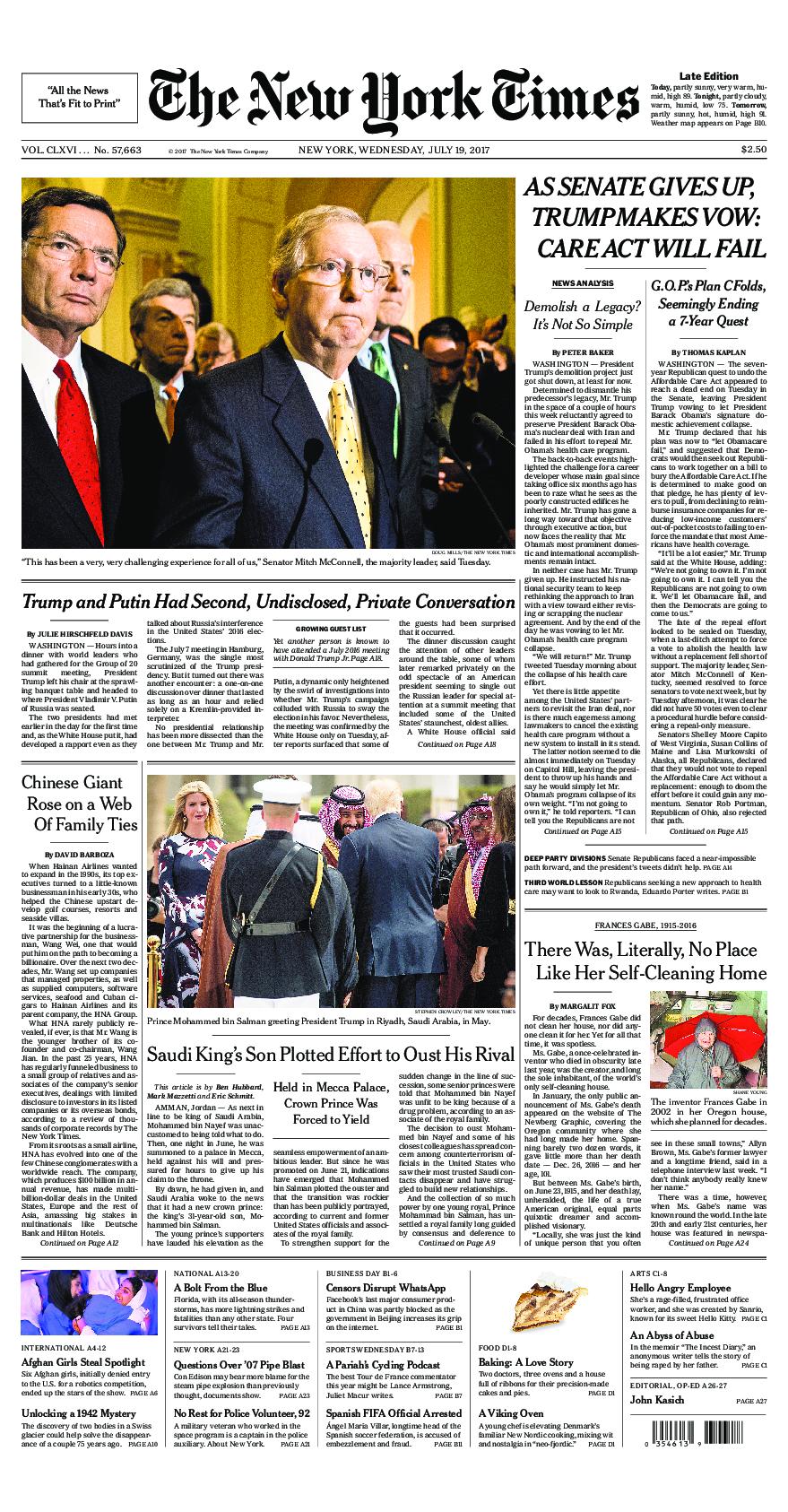 Prima-pagina-New-York-Times-del-2017-07-19