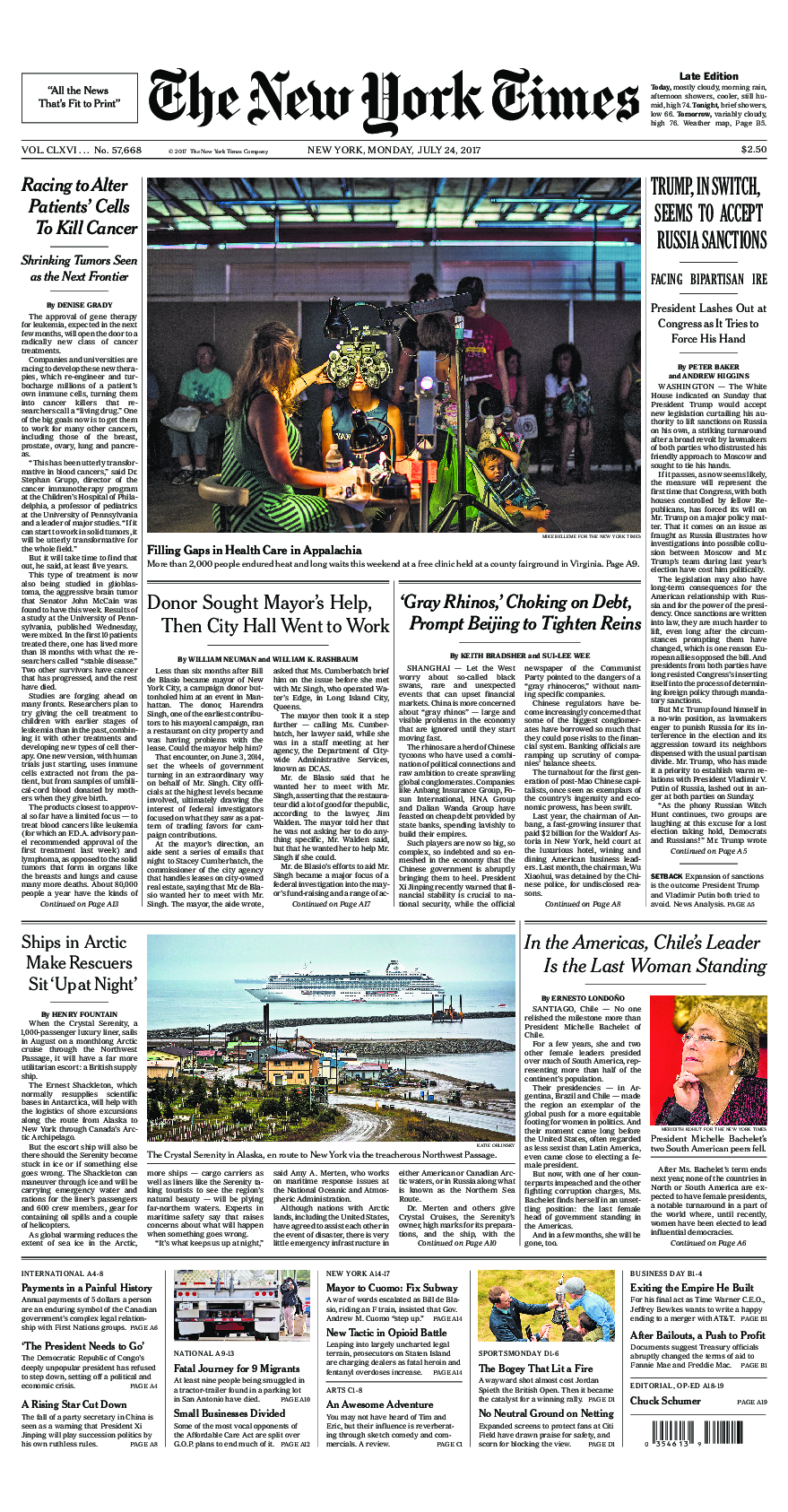 Prima-pagina-New-York-Times-del-2017-07-24