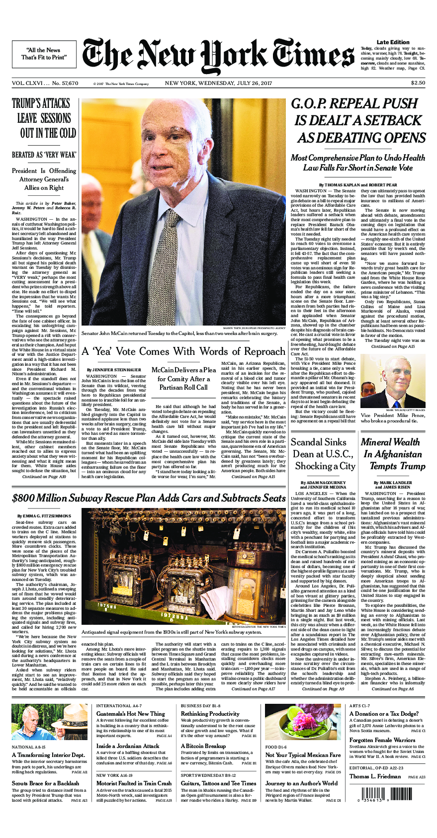 Prima-pagina-New-York-Times-del-2017-07-26