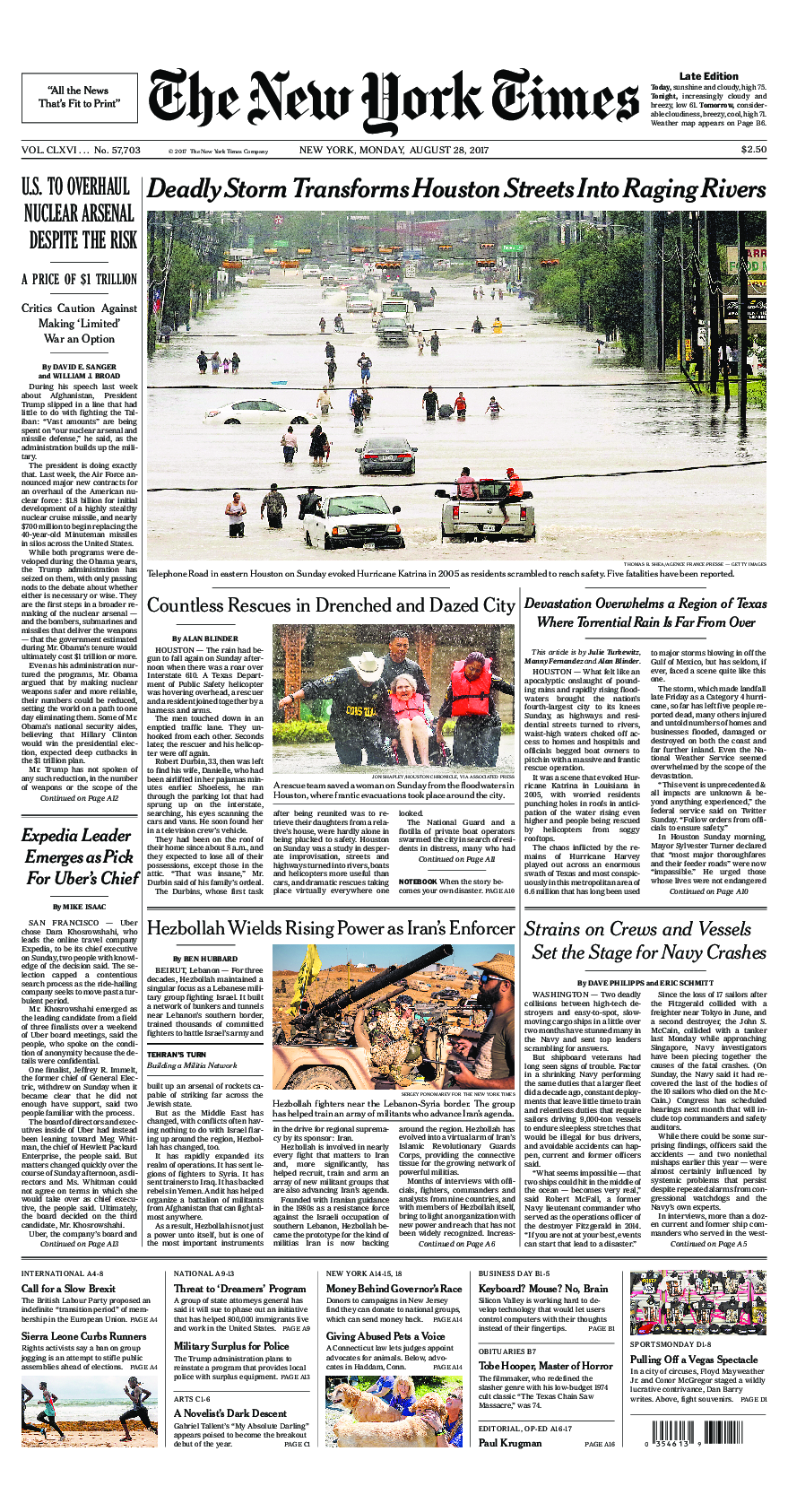 Prima-pagina-New-York-Times-del-2017-08-28