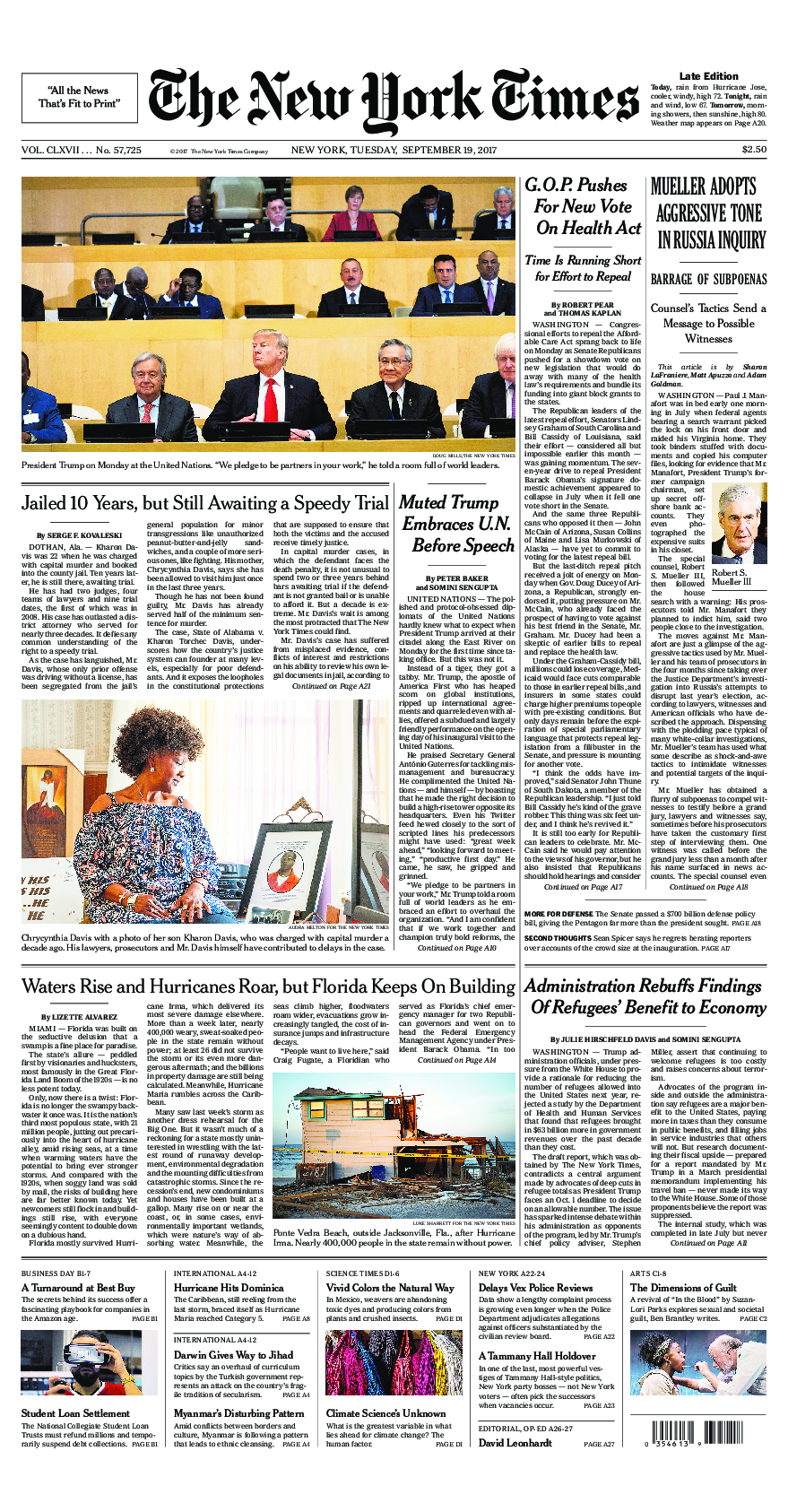 Prima-pagina-New-York-Times-del-2017-09-19